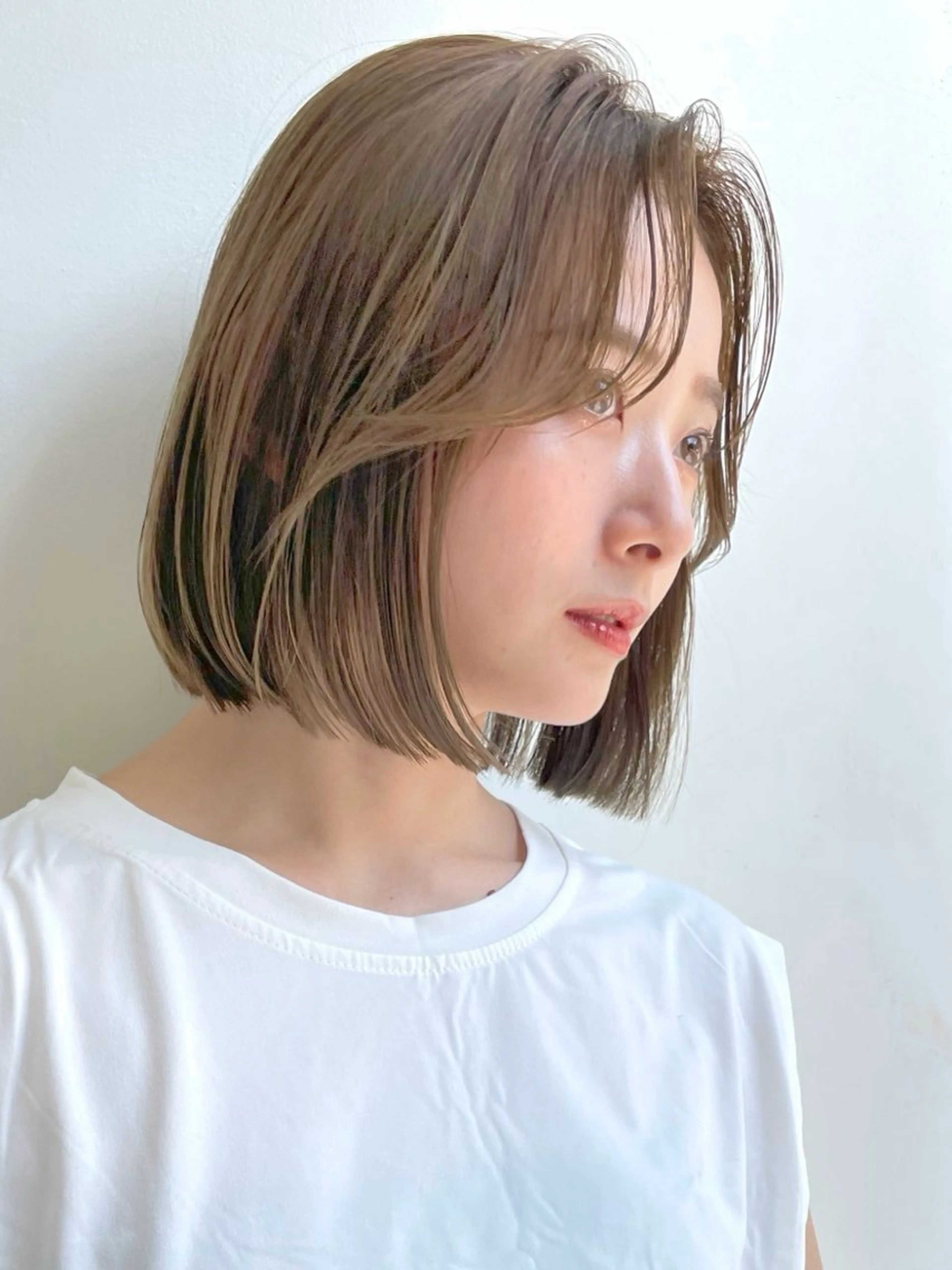 ミディアム ボブ カット ヘアカラー トリートメント ボブ/デザインカラー /表参道/新井美有紀のヘアスタイル