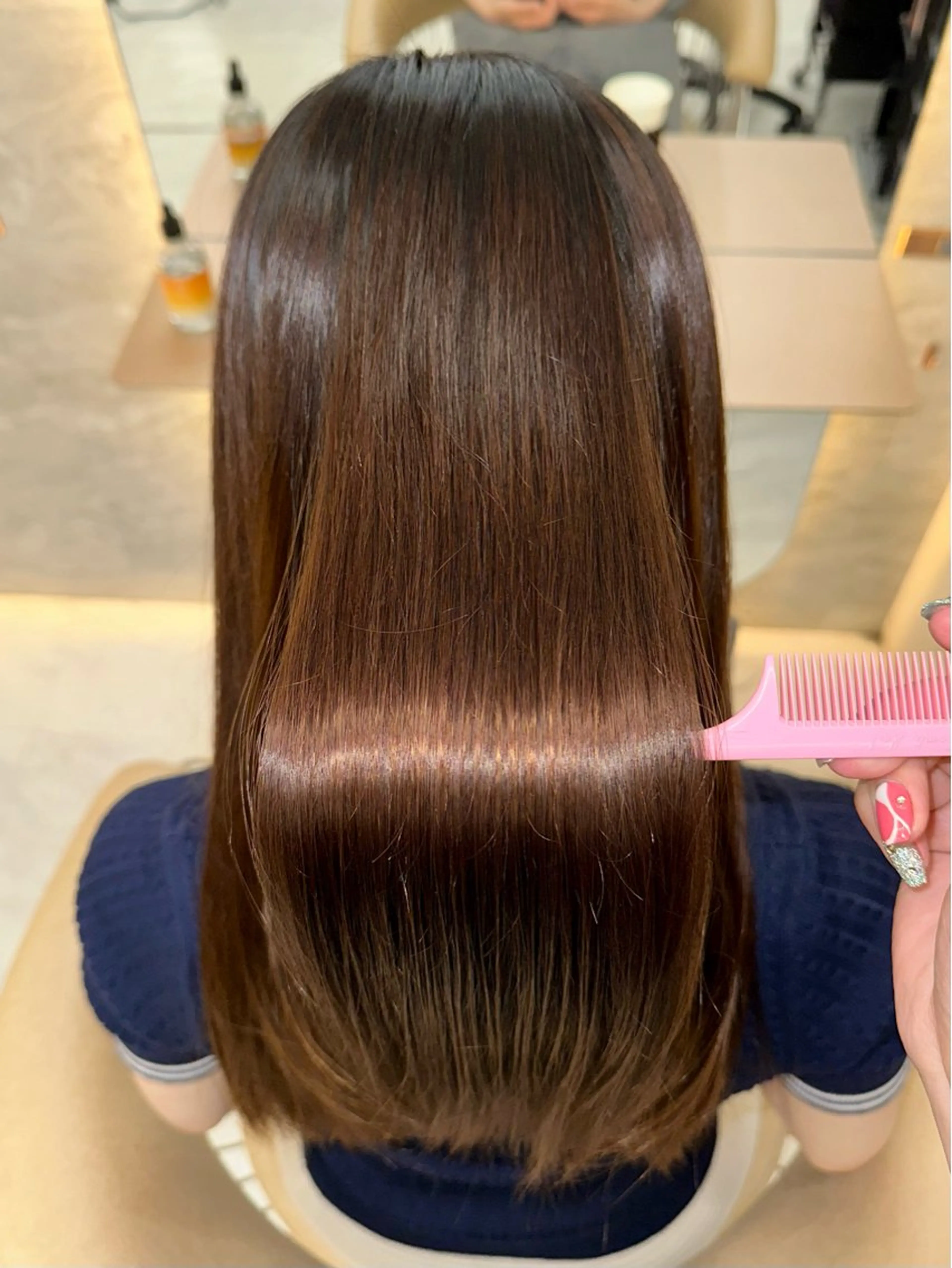 ロング 縮毛矯正 トリートメント みわ ゆいなのヘアスタイル