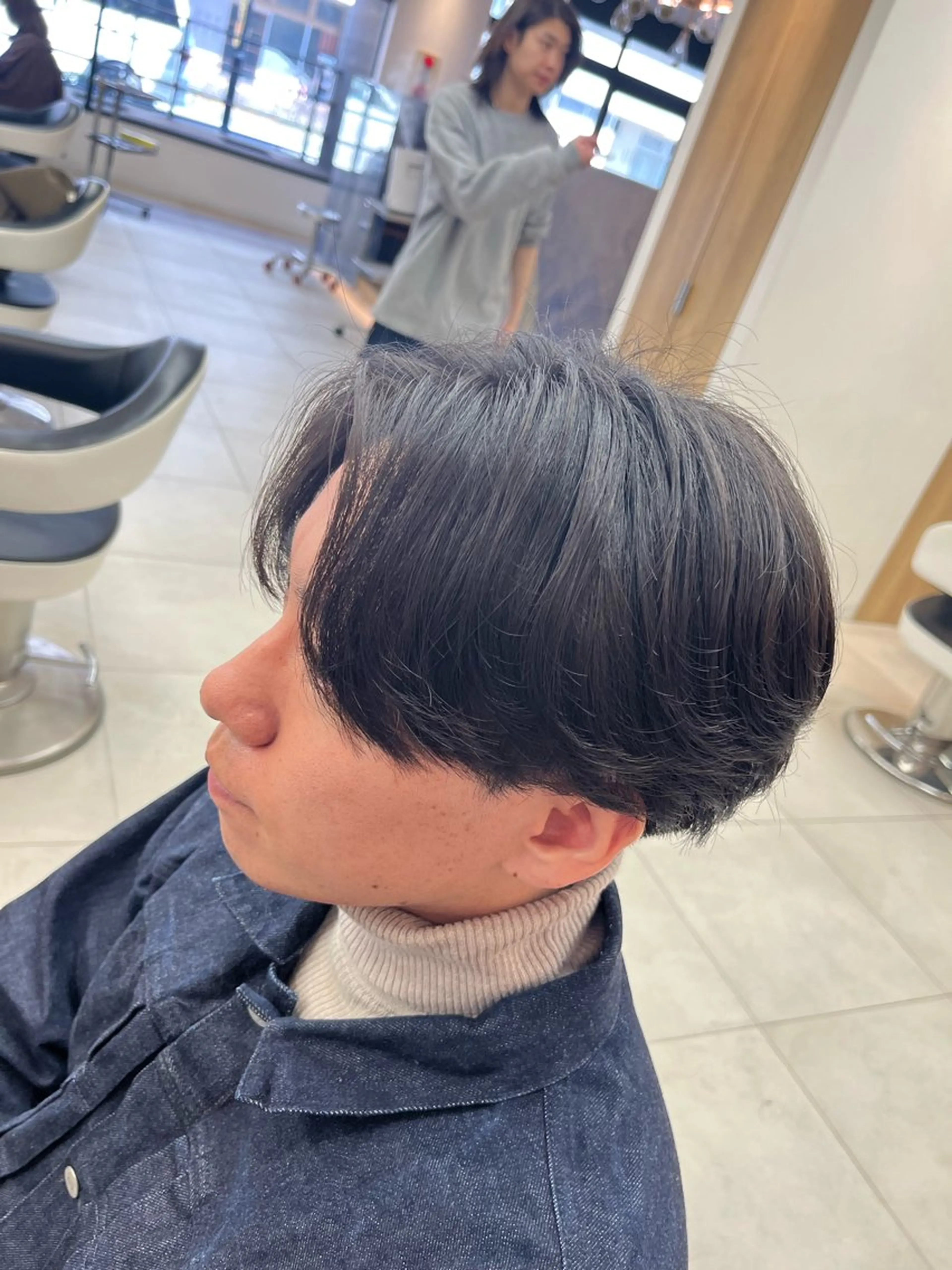 ミディアム パーマ メンズ カット パーマ ブリーチパーマ🌍 正木天のヘアスタイル