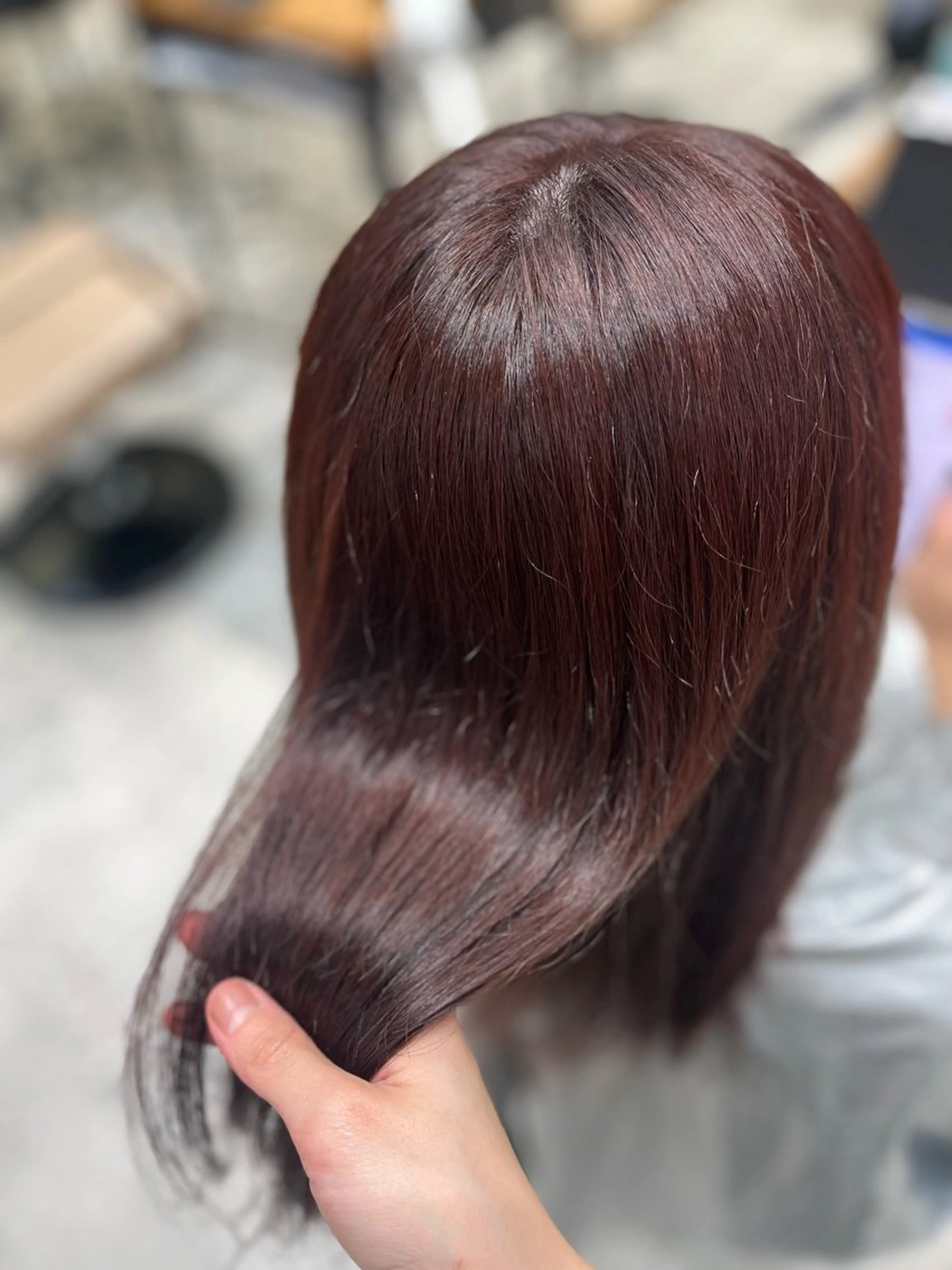 ミディアム カラー ブリーチ カシス ブリーチなしカラー ヘアカラー AFLOAT RUVUA所属・縮毛矯正 ✨💕前田さきえのヘアスタイル