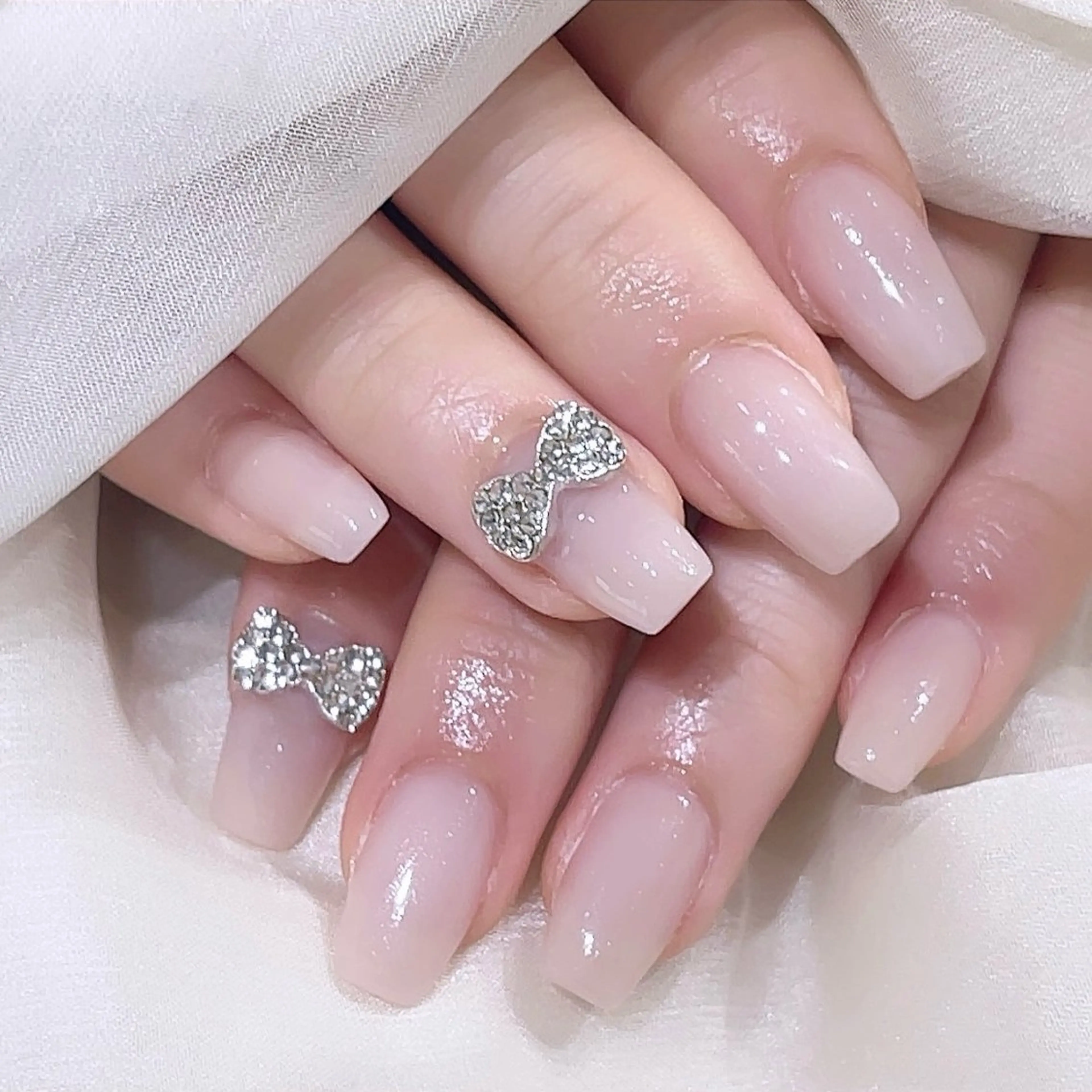 ネイル アートネイル ピンク リボン スカルプネイル NAILR rina 🎀ིྀ恵比寿のネイルデザイン