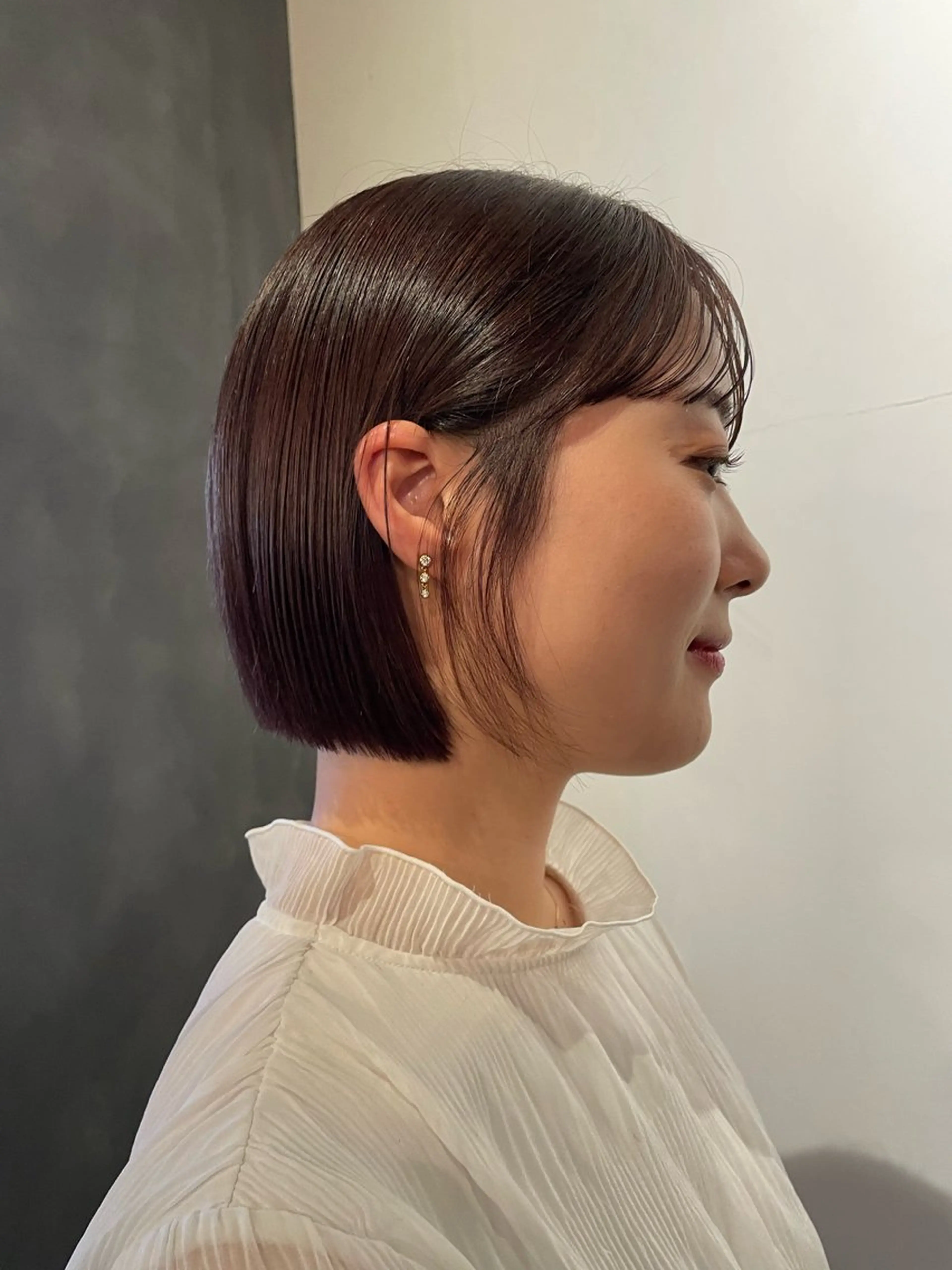 セミロング セミロングパーマ 縮毛矯正 ウシロダ メグミのヘアスタイル
