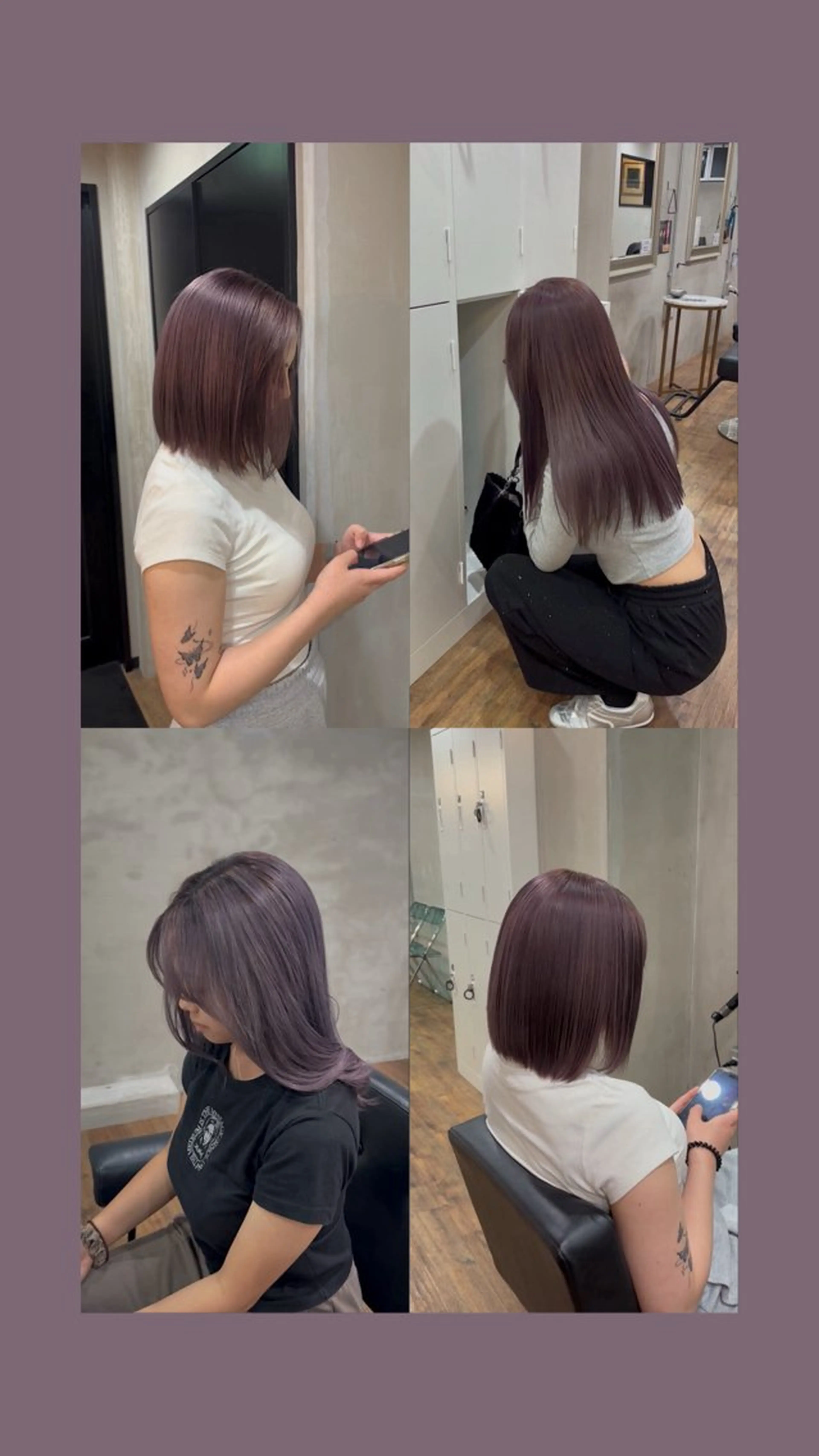 セミロング カラー グレージュ ラベンダーカラー ラベンダーグレージュ ラベンダーグレー ヘアカラー トリートメント 🌞SoL🌞竹原 沙希のヘアスタイル