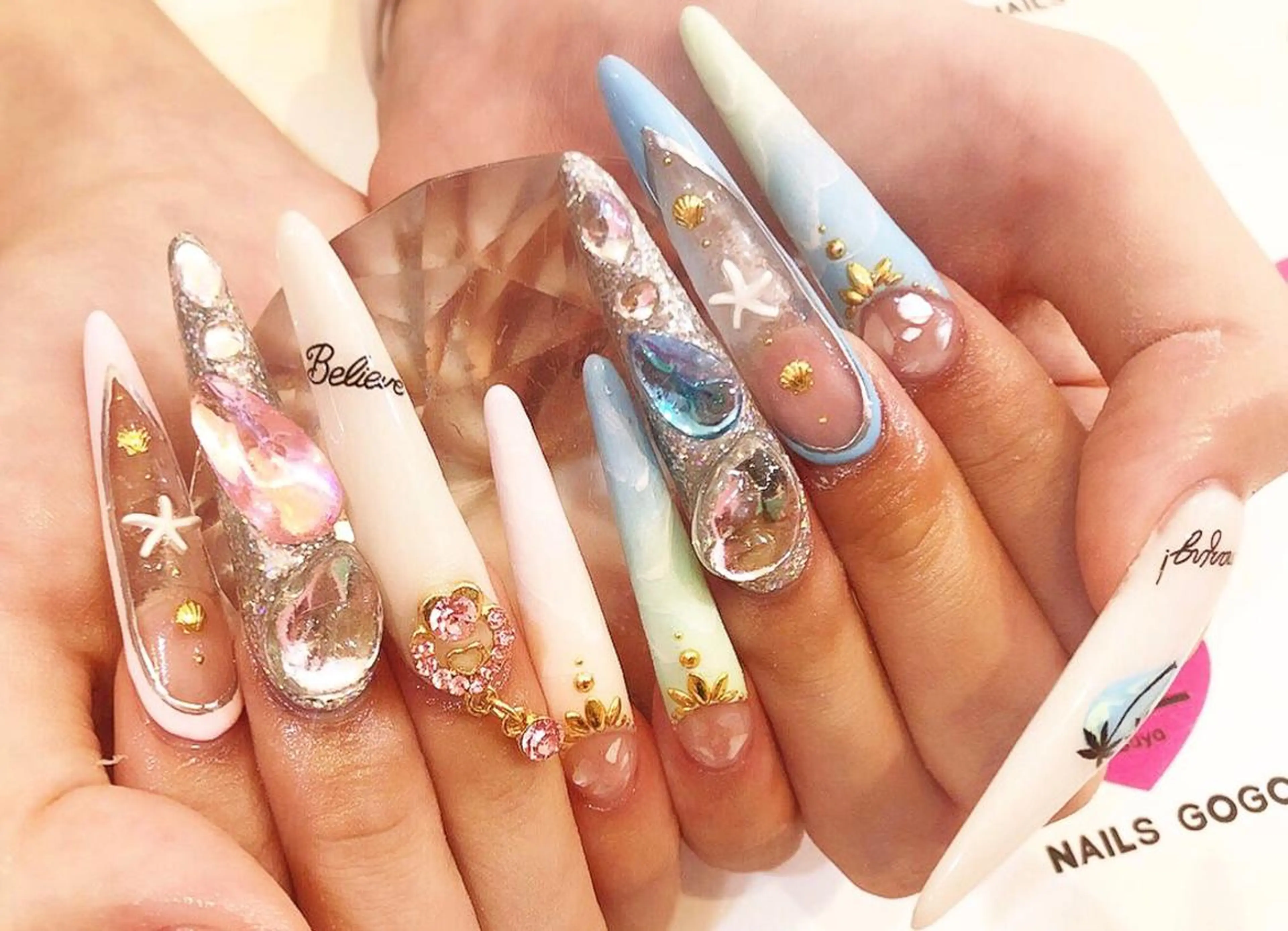 ロング カラー メンズ キッズ ネイル NAILSGOGO shibuyaのネイルデザイン