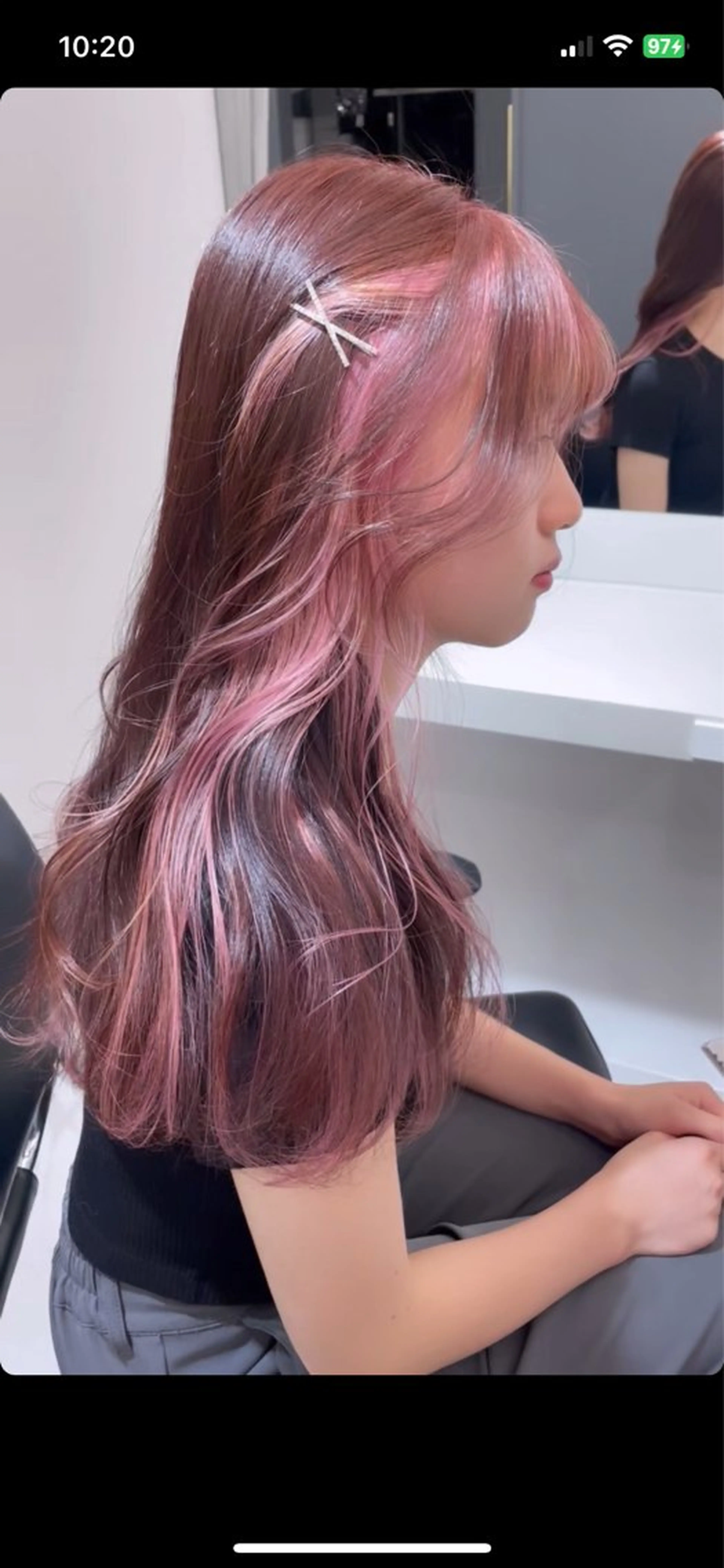 カラー ブリーチ カシス ブリーチなしカラー ピンクカラー レッドカラー ヘアカラー レイヤー/ハイトーン 渋谷/Satsukiのヘアスタイル