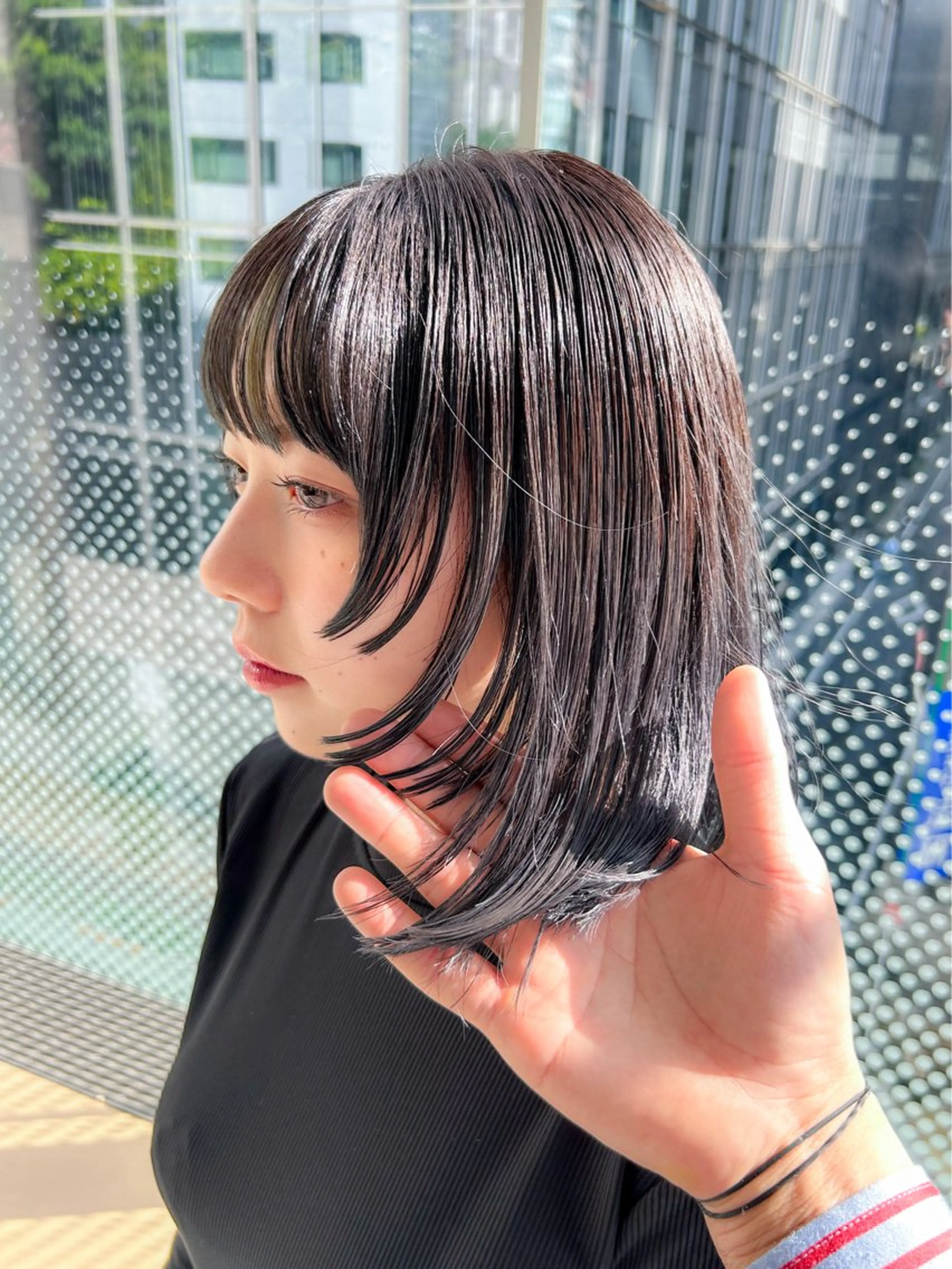 ミディアム カラー 顔まわりレイヤー 顔周りカット レイヤーカット 似合わせカット ウルフレイヤー&ボブ ✨やわ感ベージュ中野のヘアスタイル
