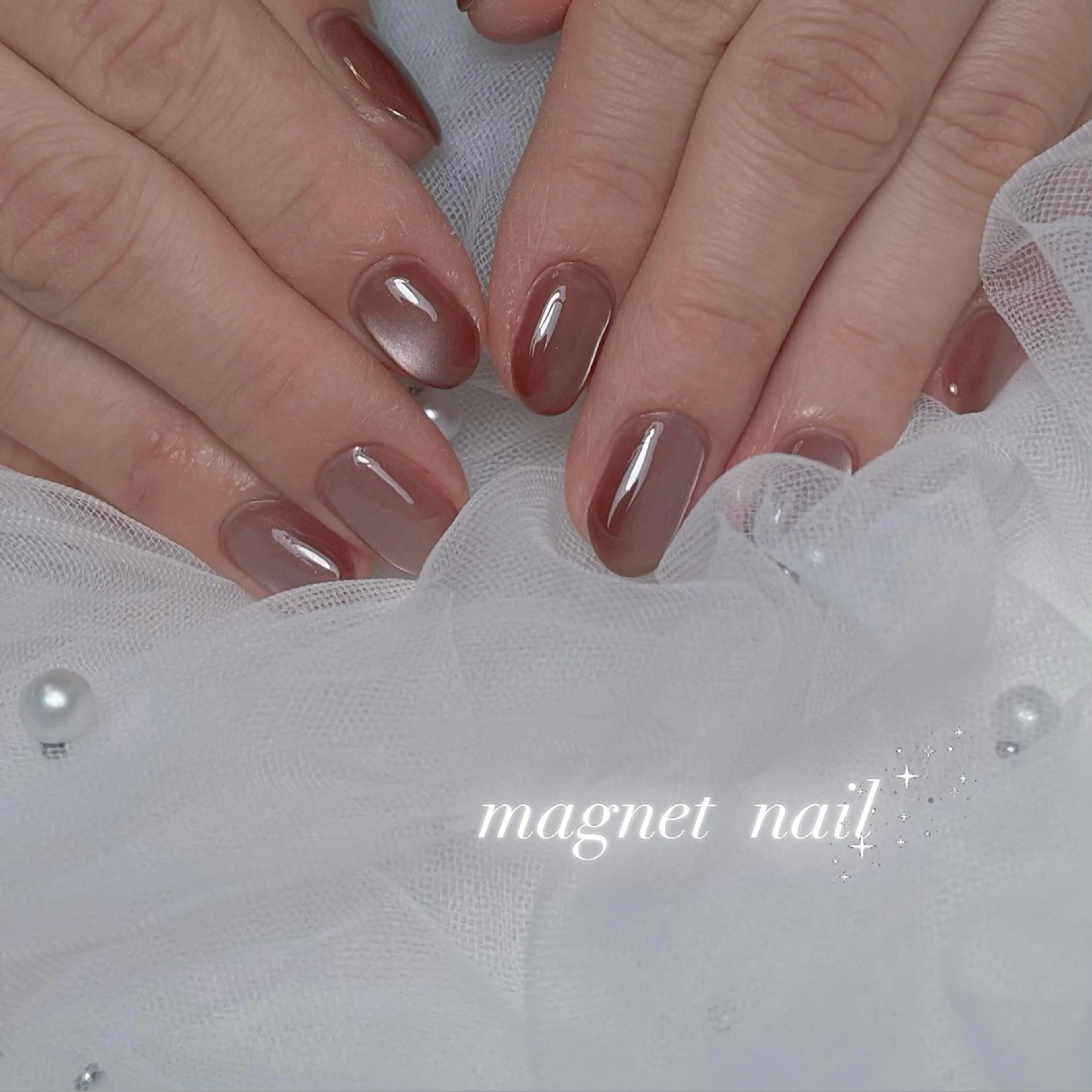 ネイル 長さ出し フラッシュネイル ジェルネイル 韓国ネイル マグネットネイル ハンドネイル RE SALONのネイルデザイン