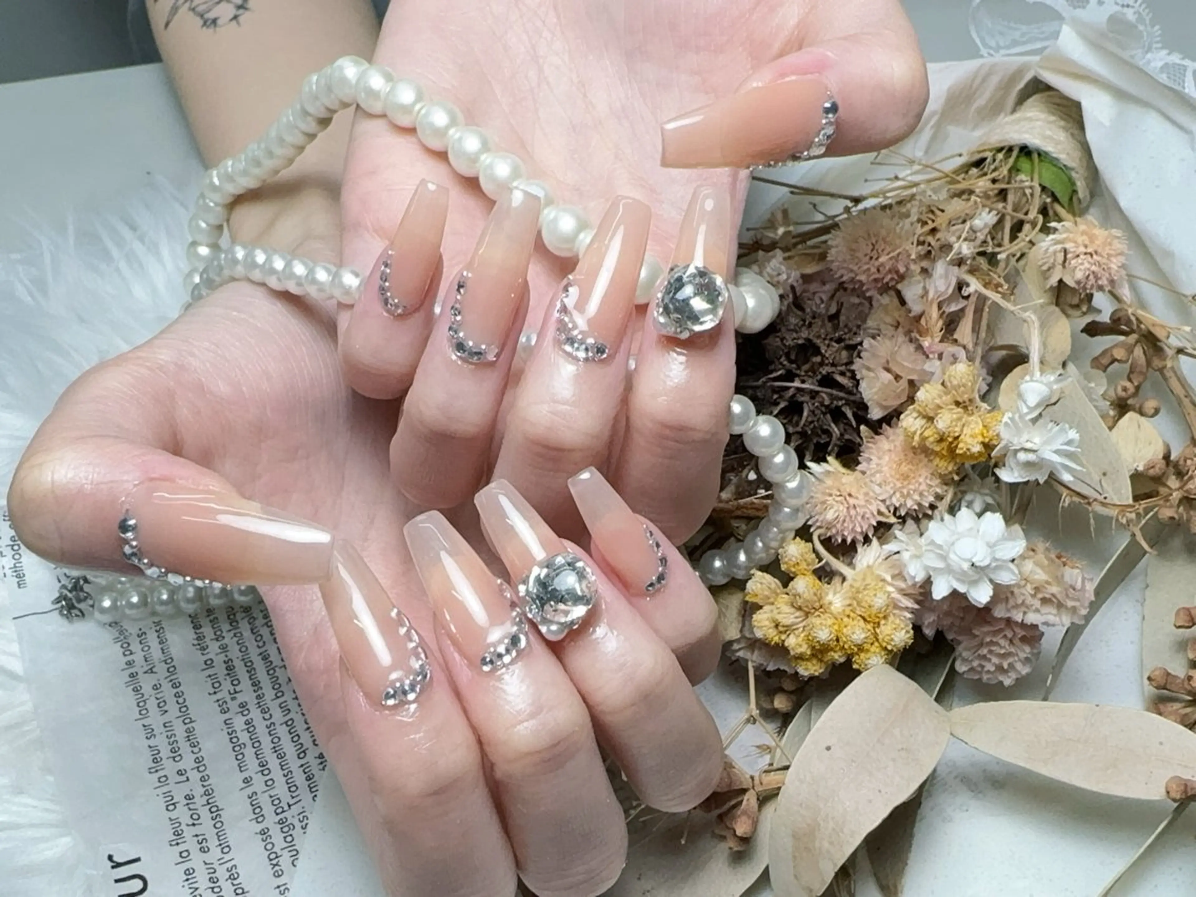 ネイル 長さ出し フレンチネイル ジェルネイル ガラスフレンチ 韓国ネイル ハンドネイル ハンドケア For U nail スカルプ専門店のネイルデザイン