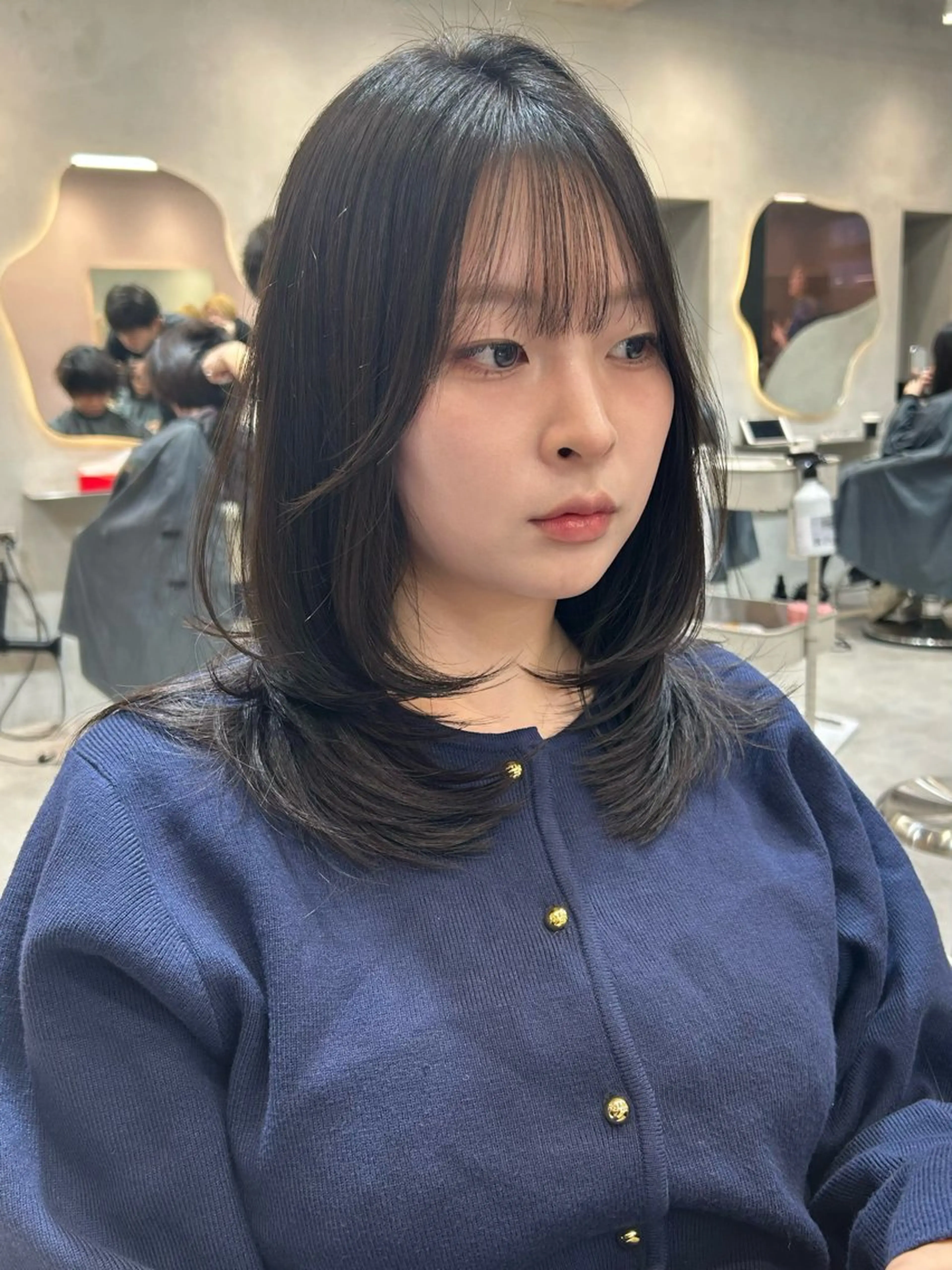 ミディアム カット ヘアカラー 大宮韓国ハッシュ🪽 GLROWseriのヘアスタイル