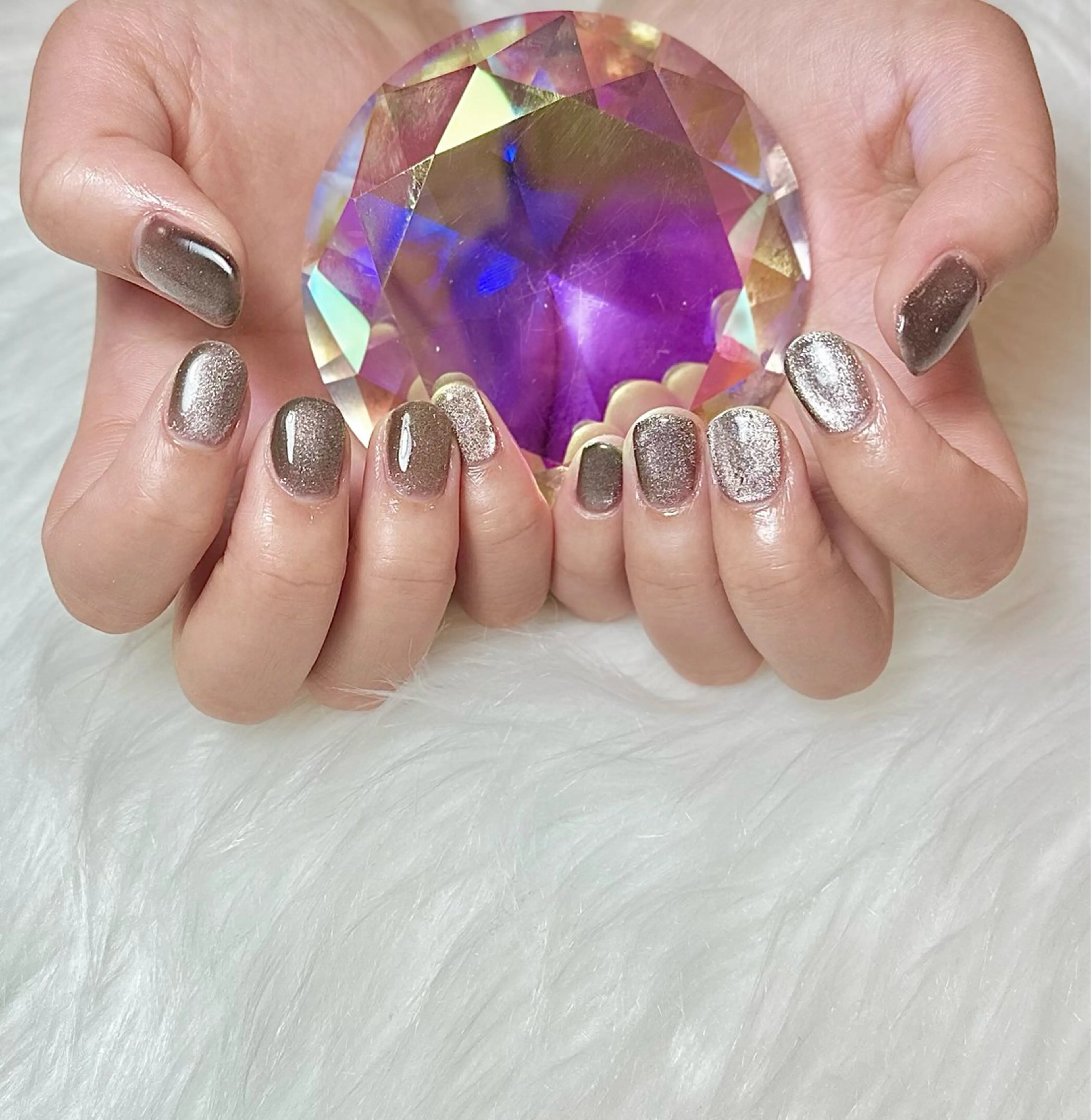 ネイル ブラウン マグネットネイル m_nail所属・O Mayaのネイルデザイン