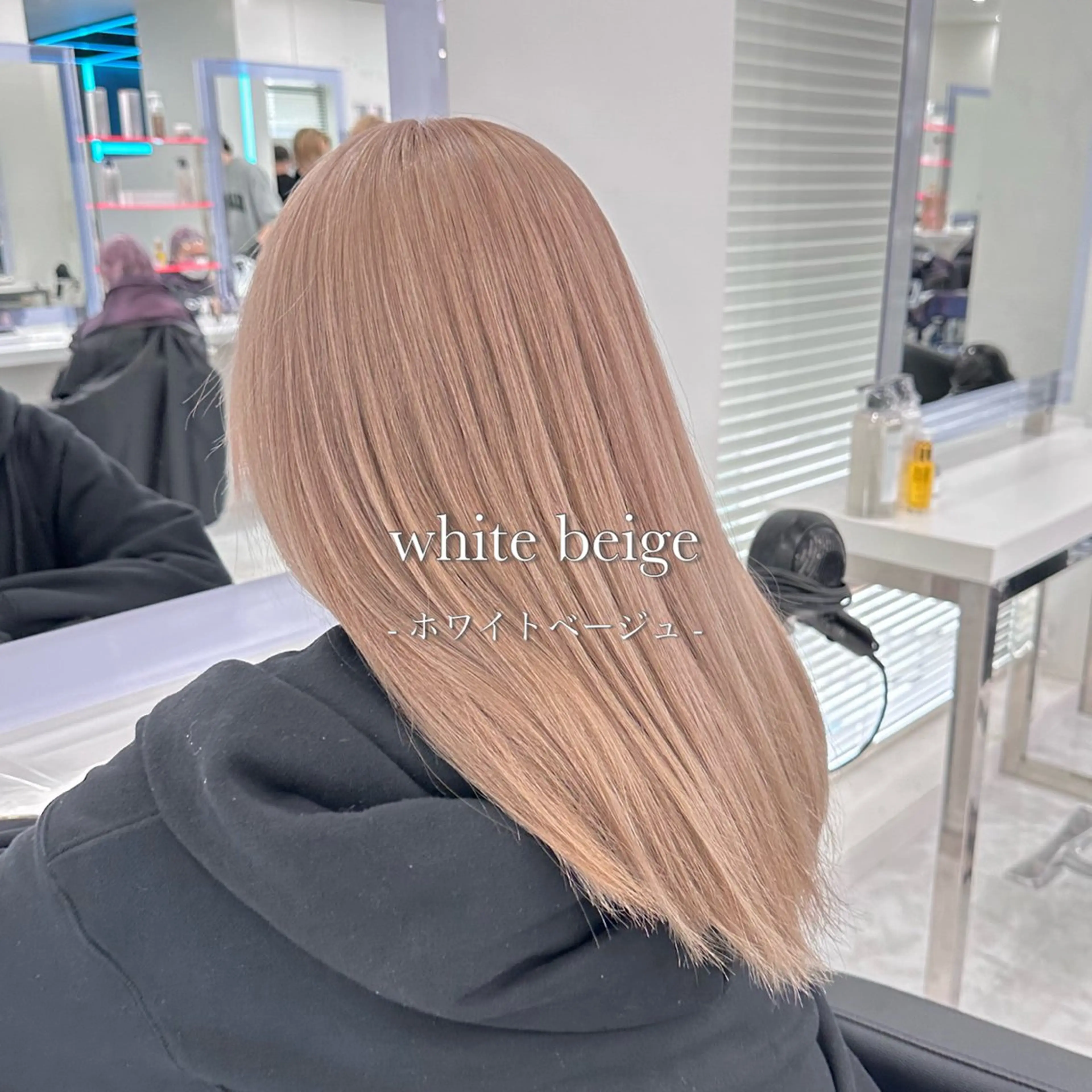 ロング カラー ベージュカラー ブリーチ ブロンド グレージュ ハイトーンカラー ベージュ‎/ダブルカ ラー/RINKA🎀のヘアスタイル