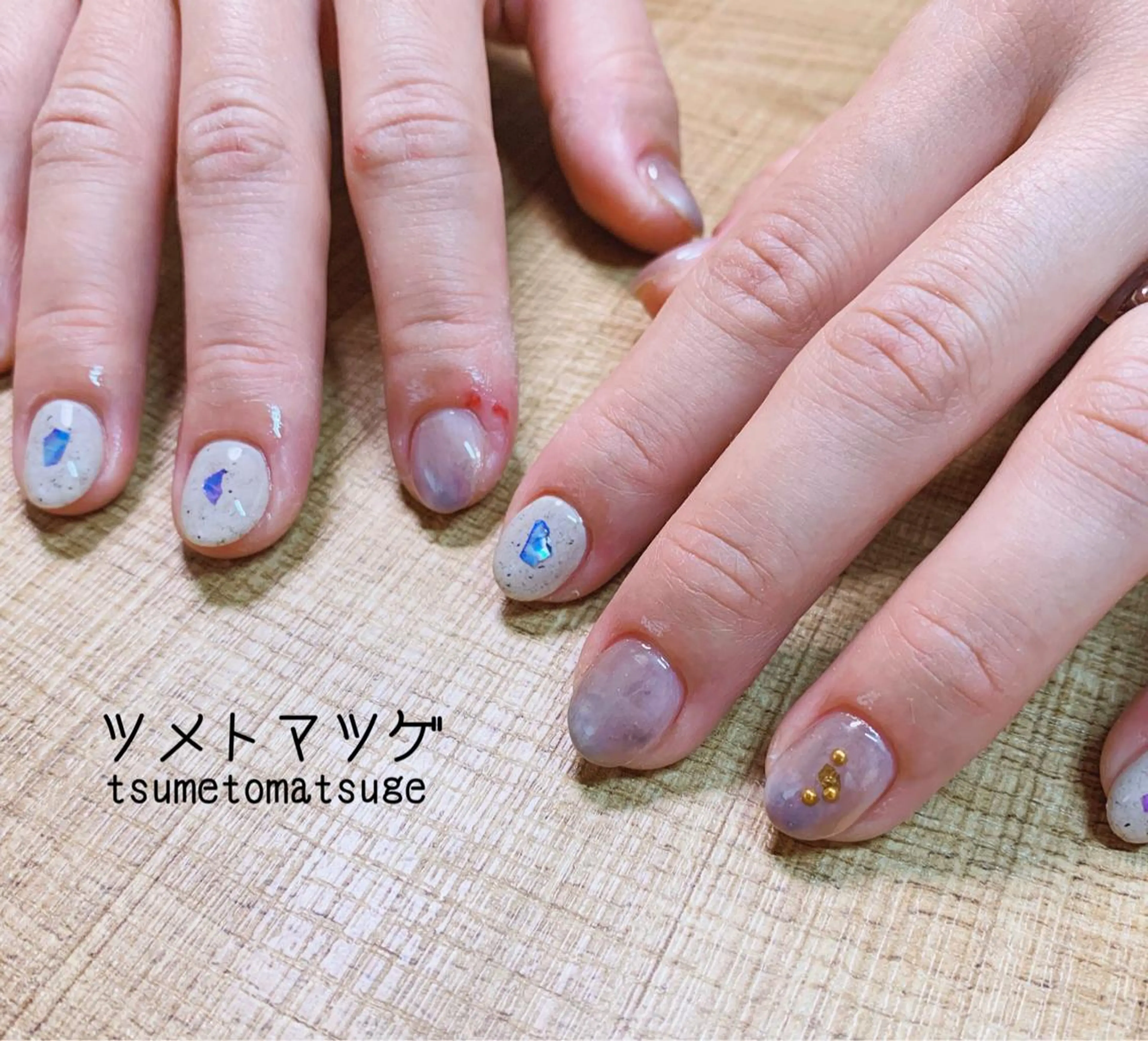 ショート ネイル アートネイル ハンドネイル ツメトマツゲ .のネイルデザイン