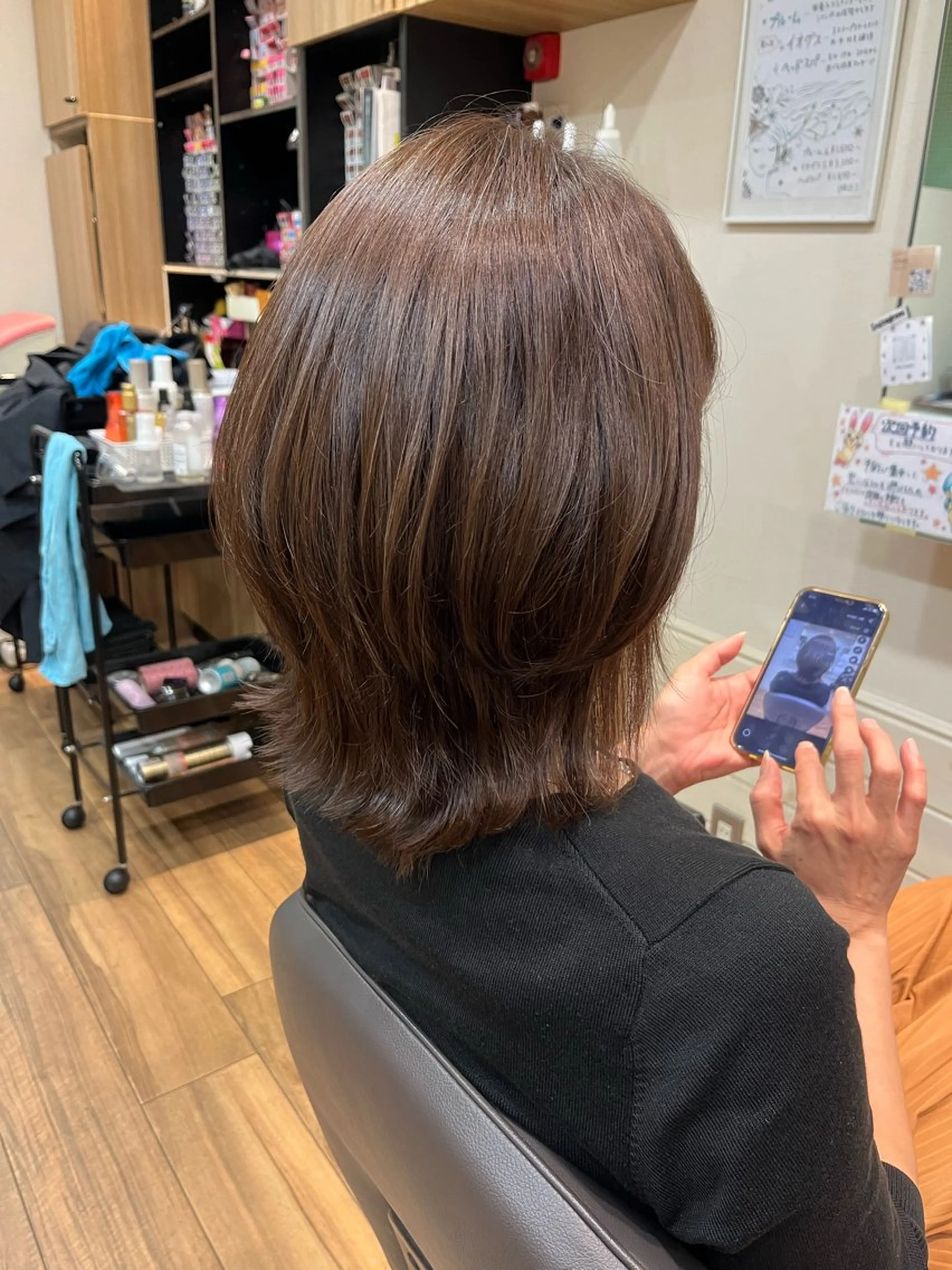 ミディアム カラー カット ヘアカラー トリートメント okuda yuukiのヘアスタイル