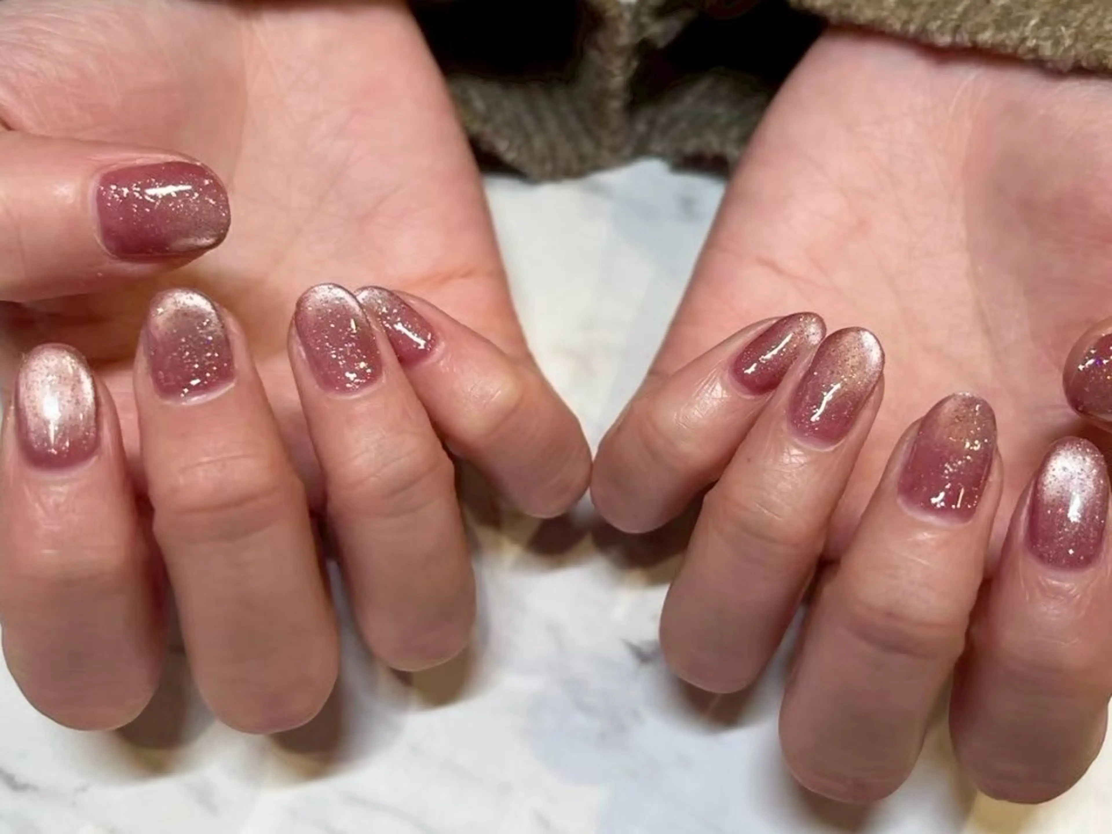 ネイル マグネットネイル ピンク Ayano ♡のネイルデザイン