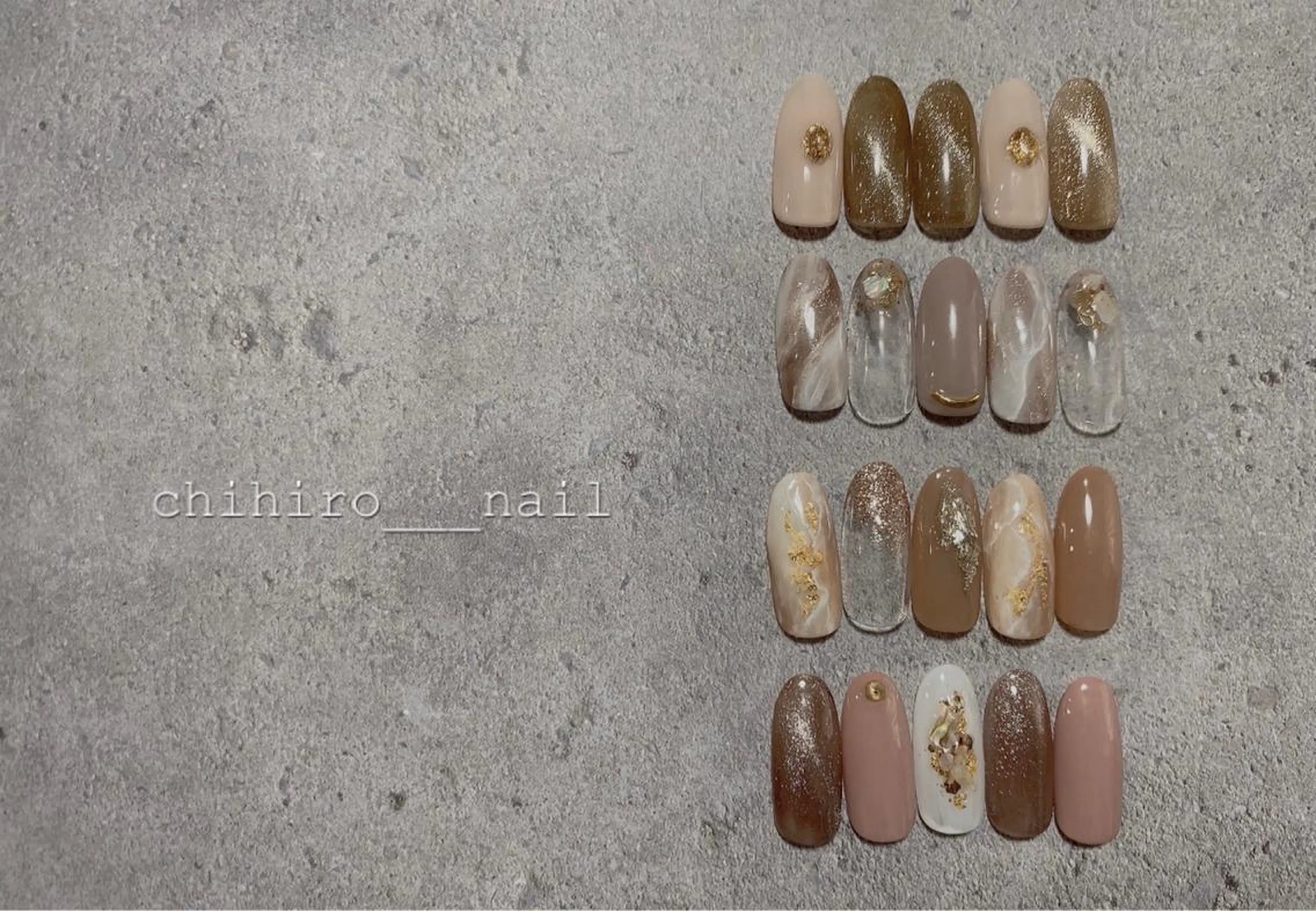 ネイル アートネイル フレンチネイル ジェルネイル マグネットネイル ニュアンスネイル beauty salon ma'am所属・chihiro 小路ネイルのネイルデザイン