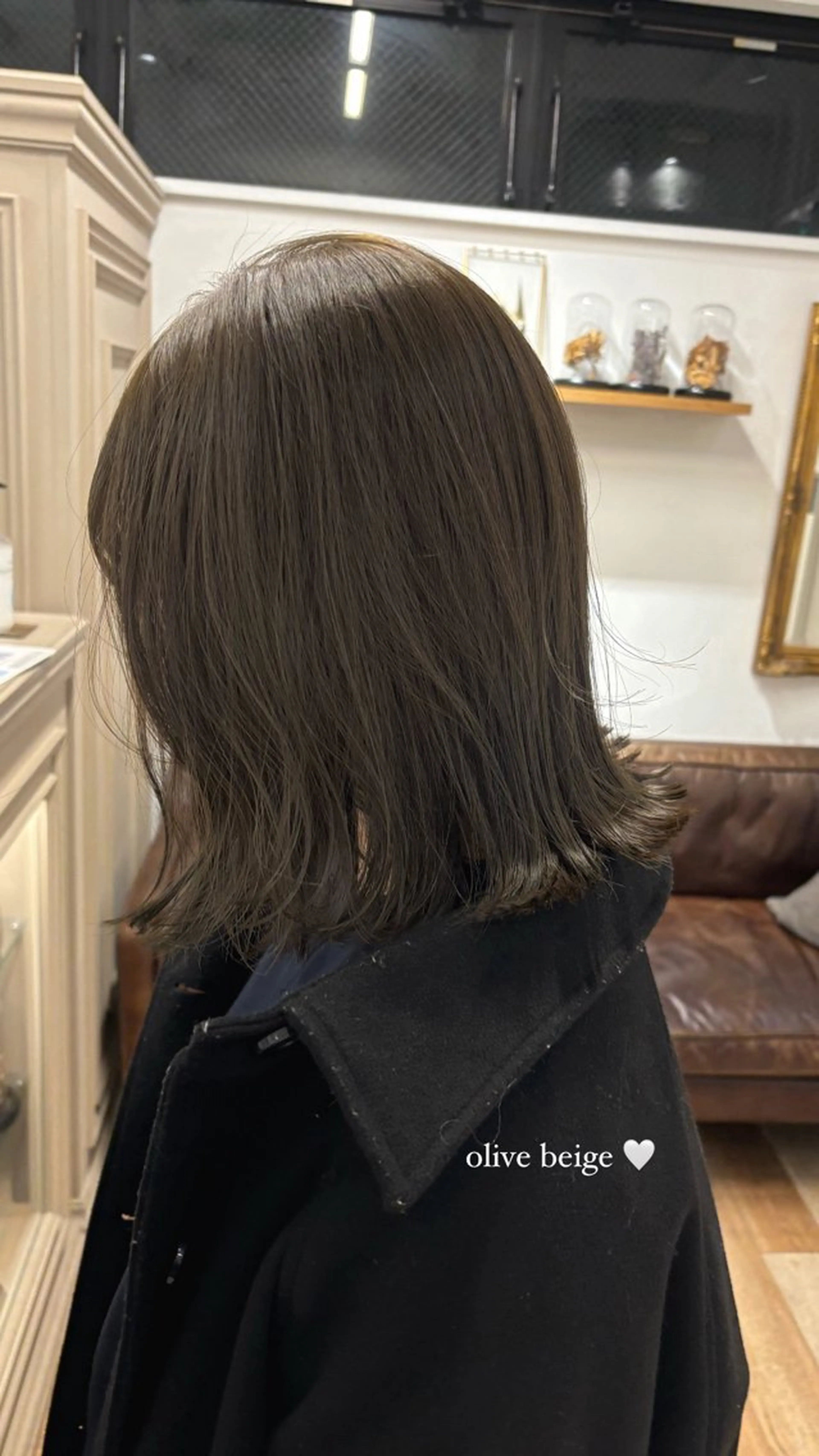 ミディアム カラー カット ヘアカラー トリートメント オリーブ/縮毛🐇 Natsuno🩰のヘアスタイル