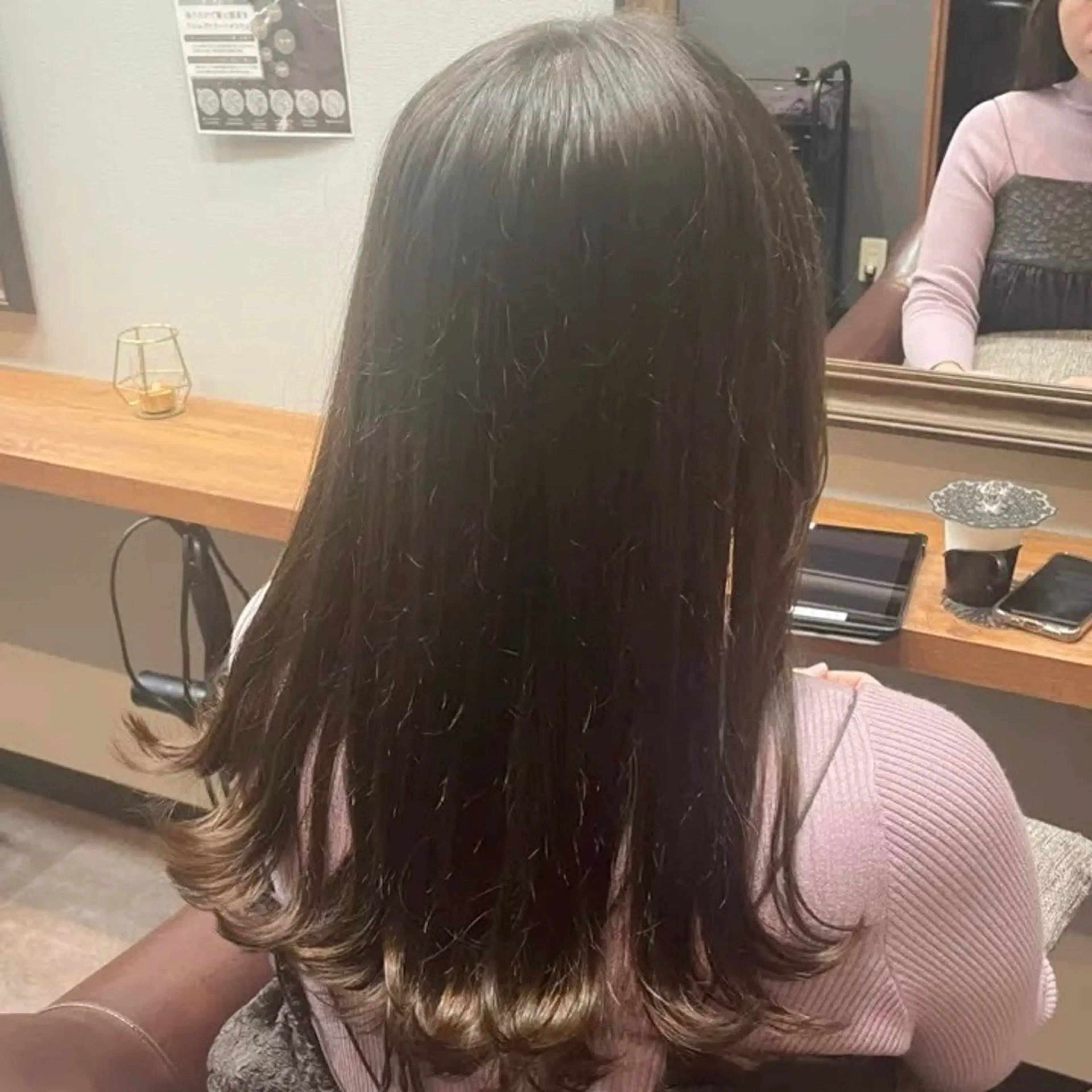 ロング カラー ベージュカラー オリーブベージュ くびれヘア 顔周りカット レイヤーカット ʚ HONAMI ɞのヘアスタイル