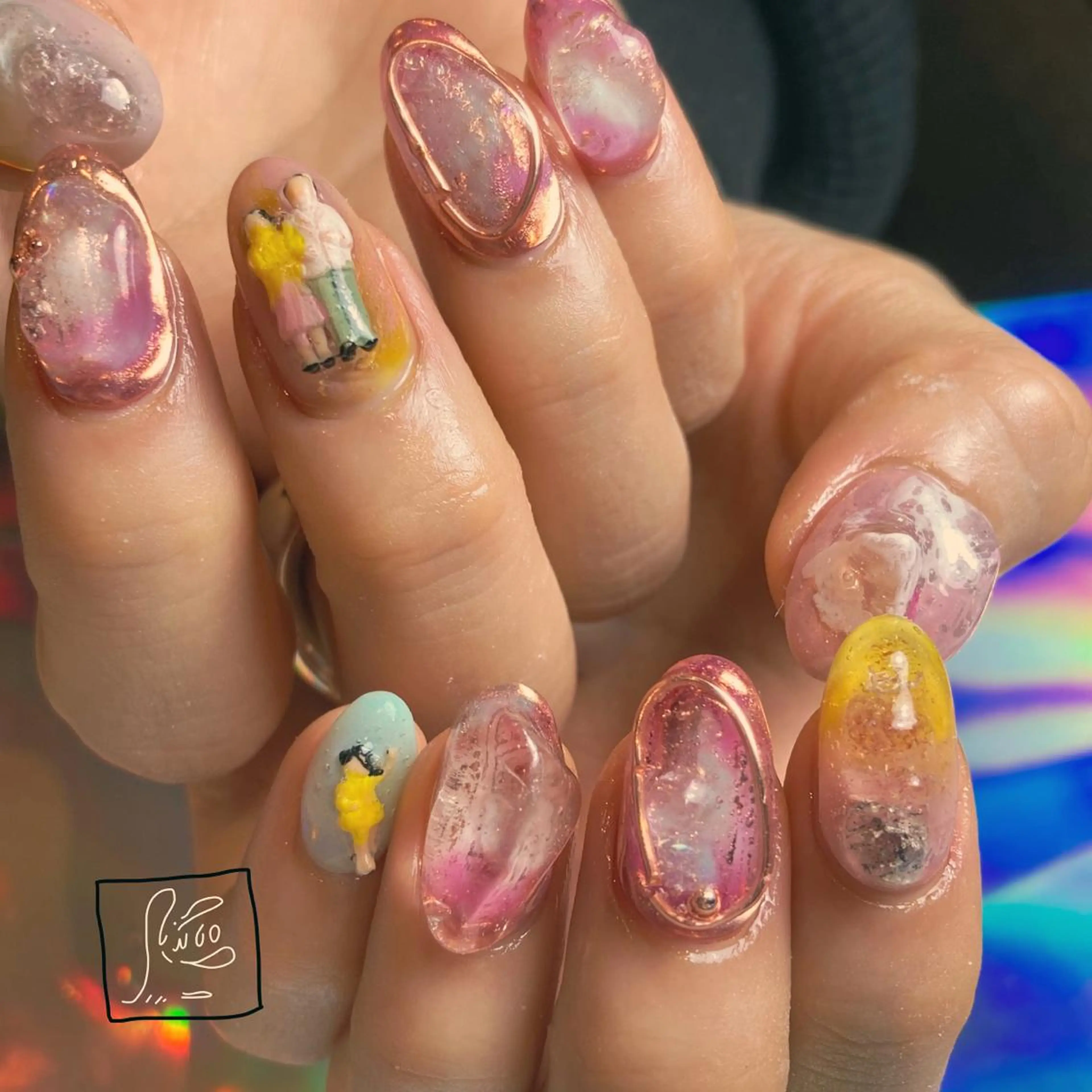 ネイル アートネイル クリアネイル フットネイル 持ち込み ニュアンスネイル ハンドネイル hamaguchi licoのネイルデザイン
