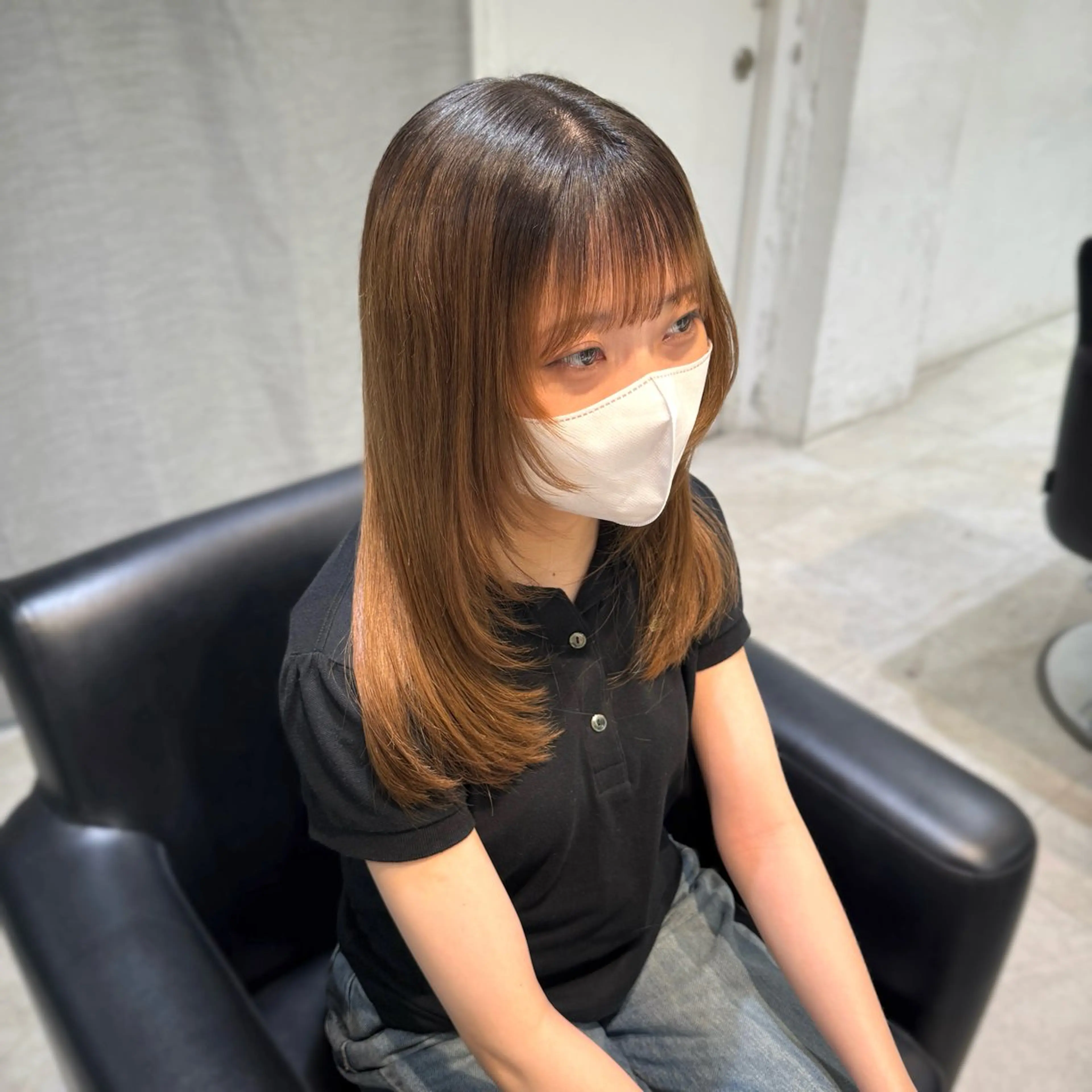 セミロング 顔まわりレイヤー 顔周りカット レイヤーカット カット Nagi /艶カラー /ヘアメ/men'sのヘアスタイル
