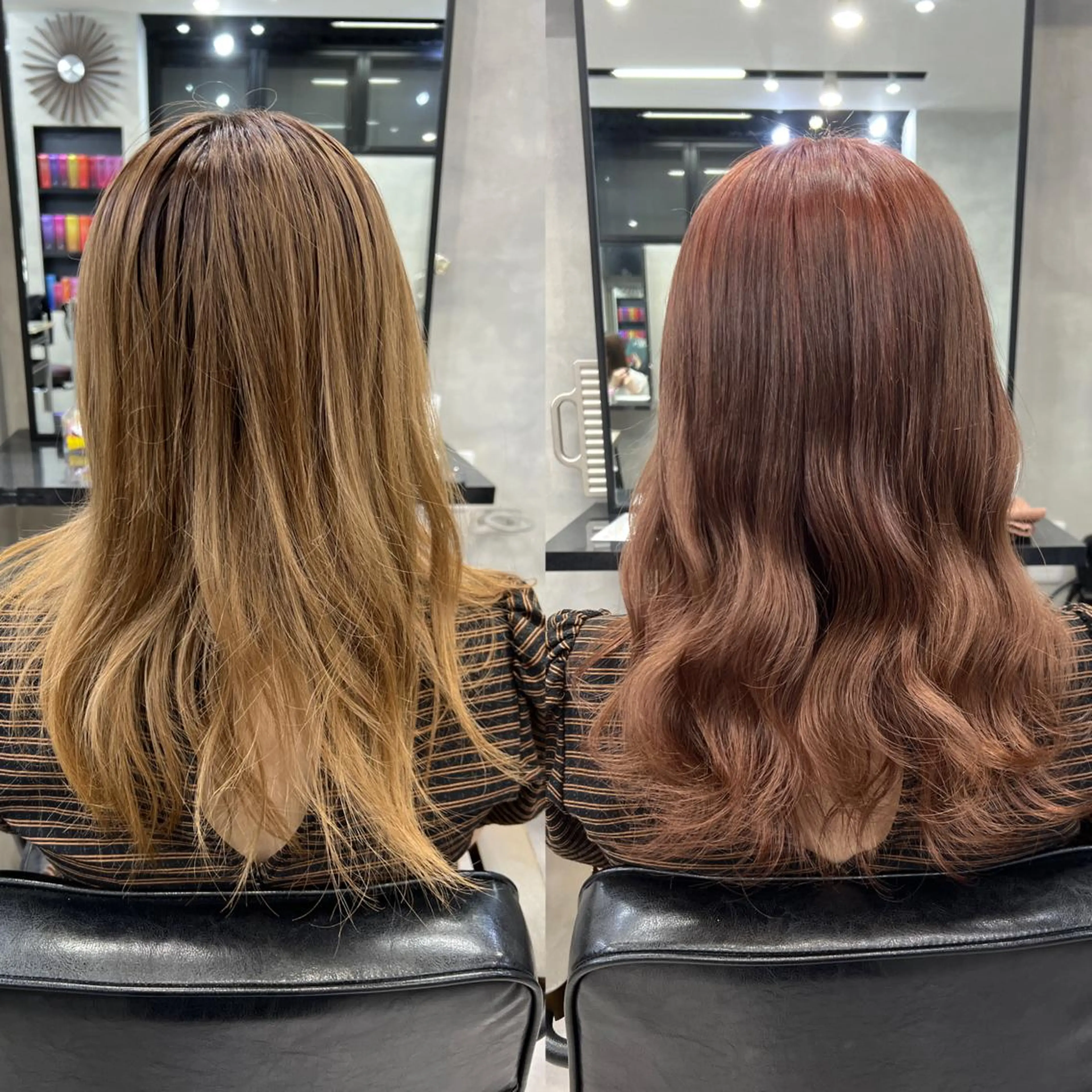 セミロング ヘアアレンジ シールエクステ アッシュ チョコレートブラウン ピンクブラウン エクステ ヘアカラー トリートメント ar+ ❤︎ maiのヘアスタイル