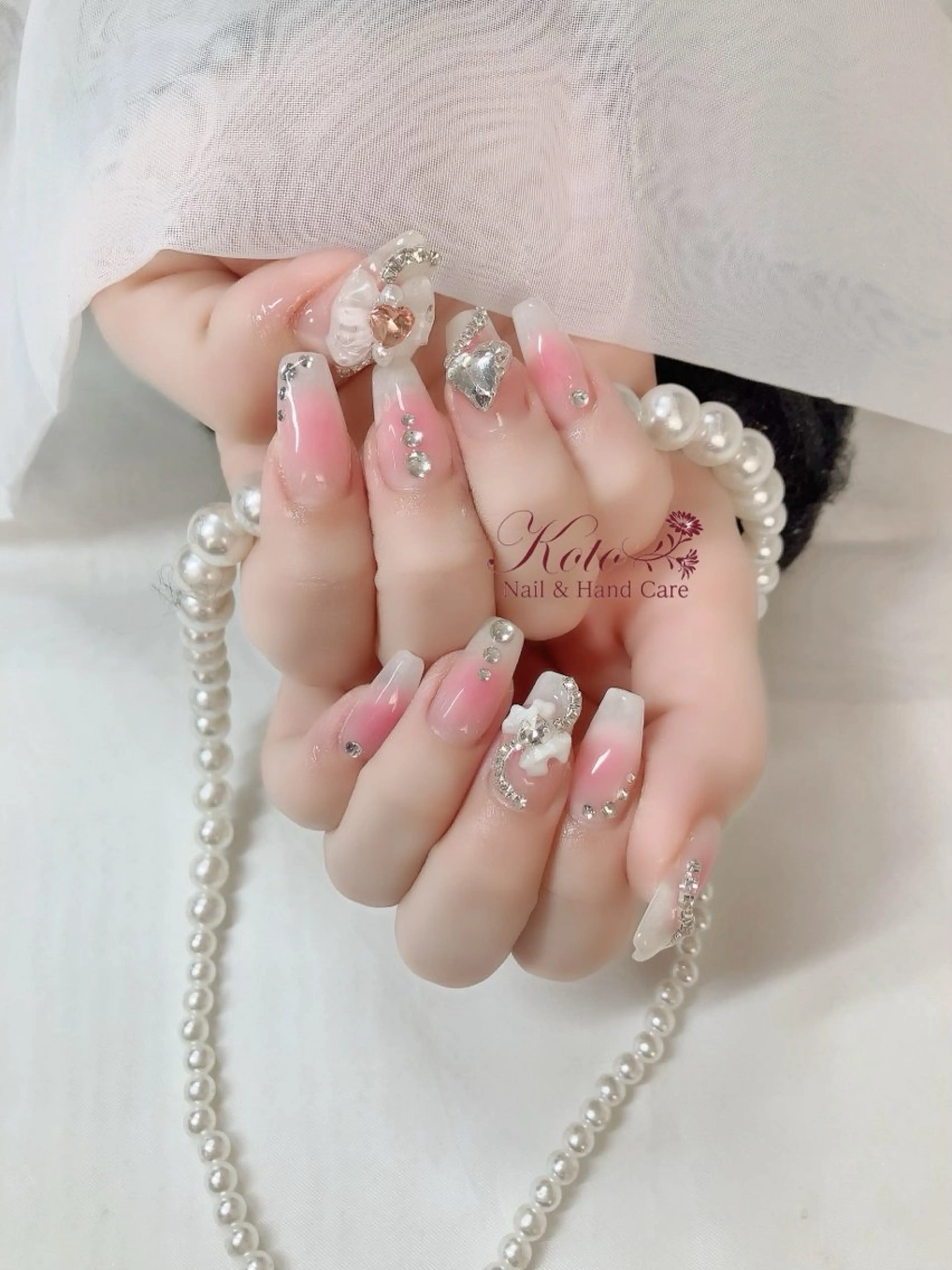 ネイル チークネイル 長さ出し ジェルネイル 持ち込み ニュアンスネイル ハンドネイル Nail Salon KOTOのネイルデザイン
