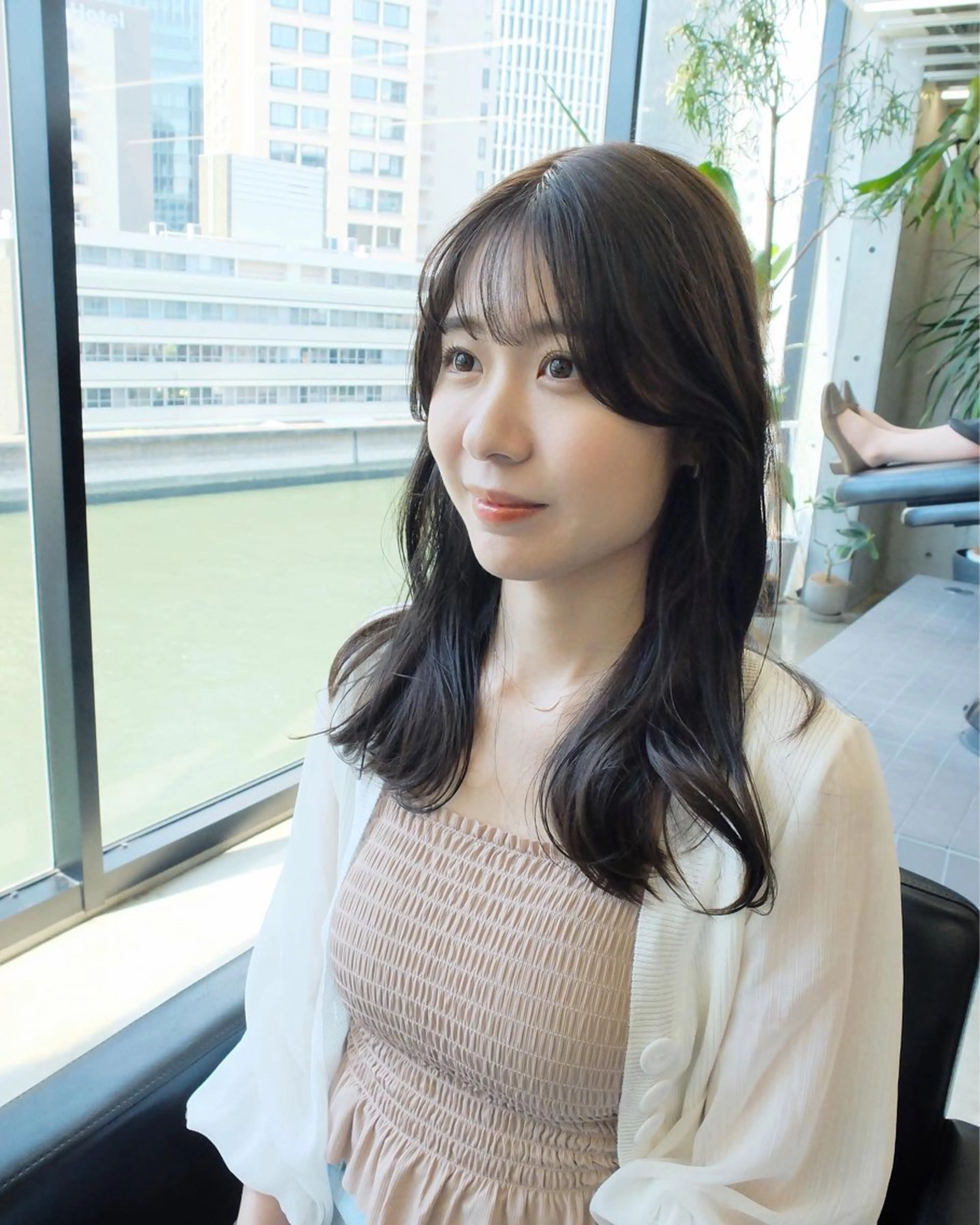 セミロング カラー カット ヘアカラー ダブルカラー/ ケアブリーチ/クニトのヘアスタイル