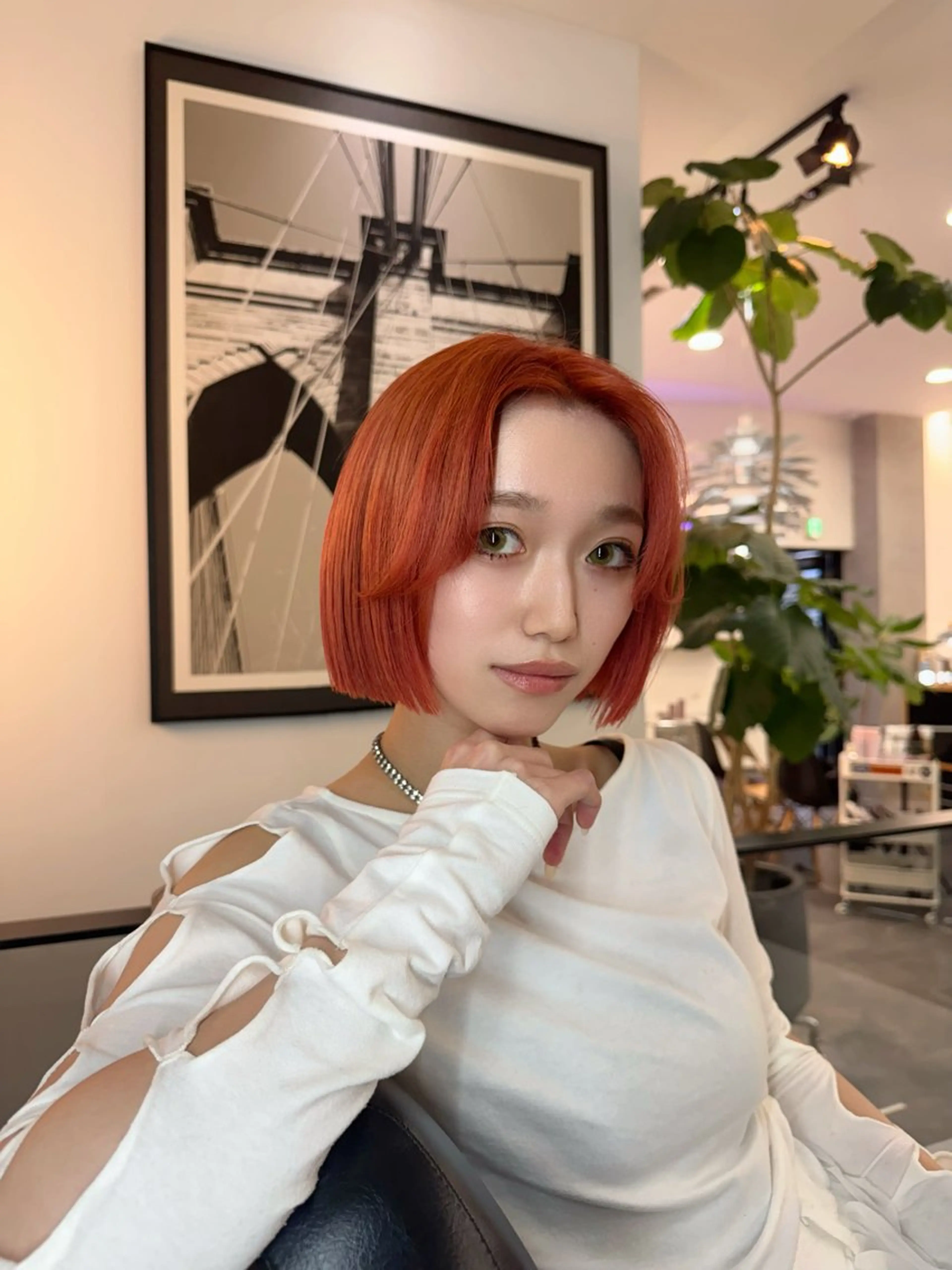ショート カラー ダブルカラー オレンジ ヘアカラー OPS  HAIR feliz所属・床島 孝汰のヘアスタイル
