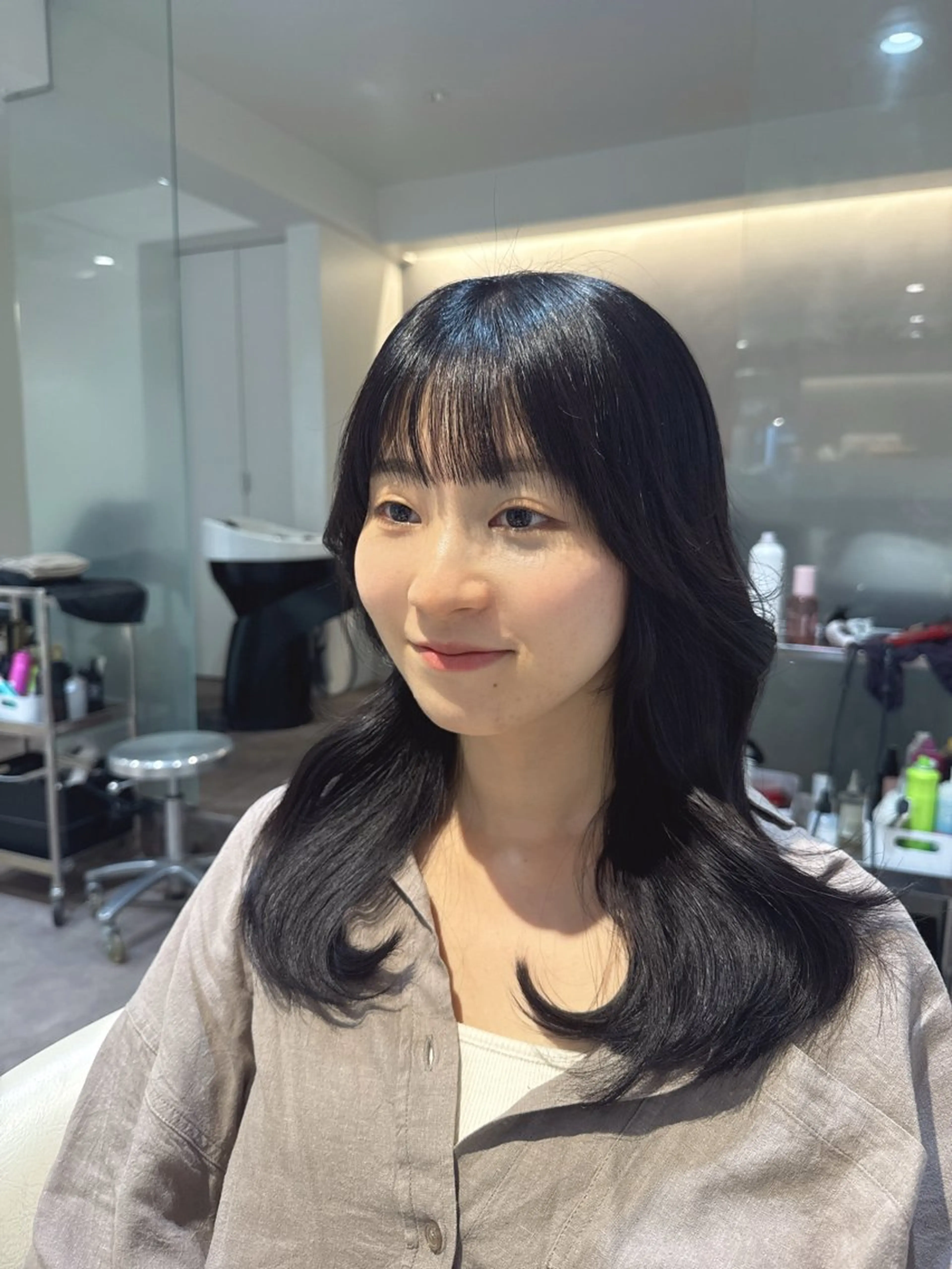 ミディアム カラー ブリーチ ブラウンカラー 透明感カラー グレージュ ブリーチなしカラー カット ヘアカラー トリートメント 原宿/美髪カラー 🫧TAISEIのヘアスタイル