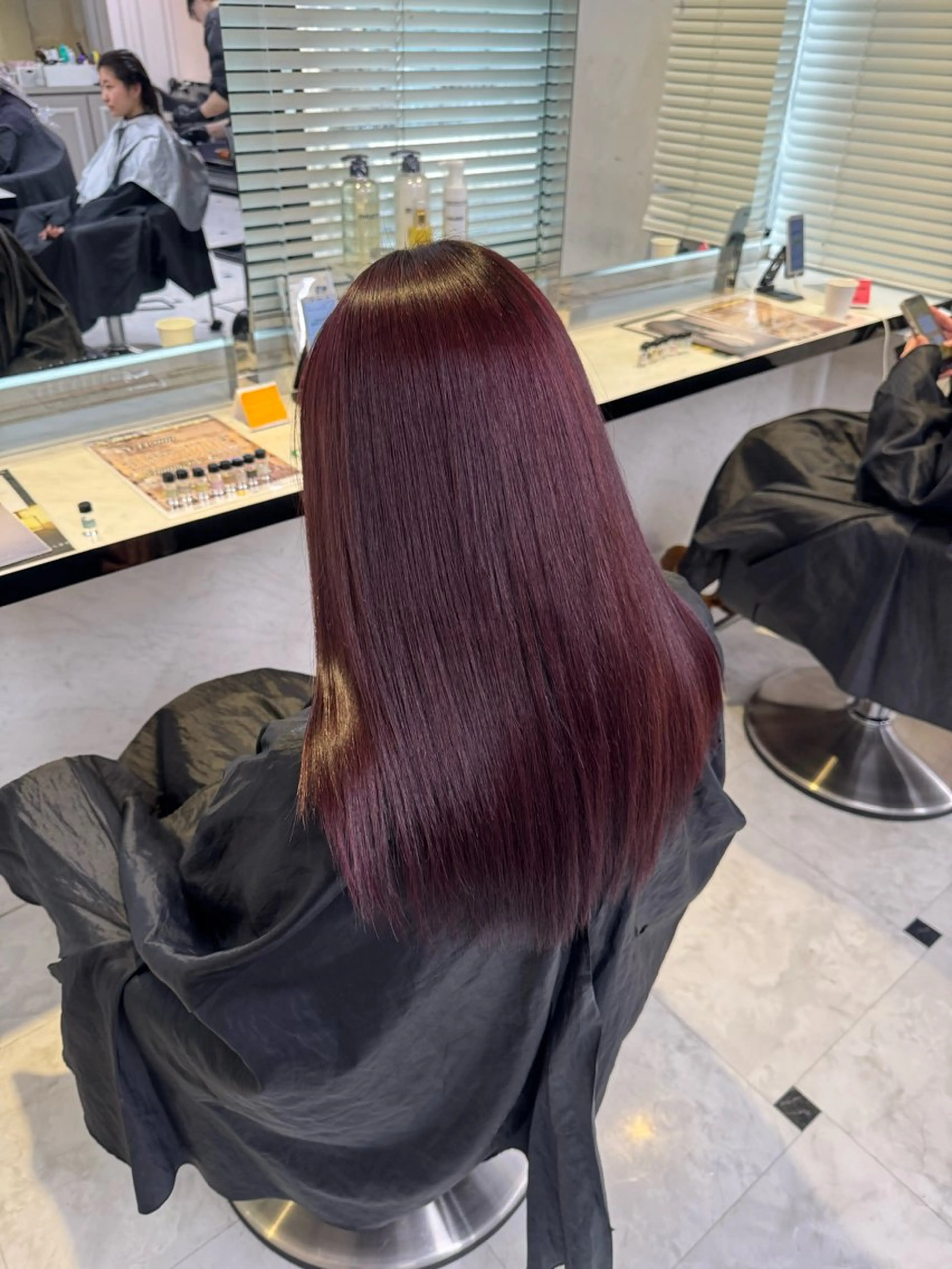 セミロング ヘアカラー トリートメント ヘッドスパ ヘアセット ♥️韓国/ガーリー 暖色misa♥️のヘアスタイル