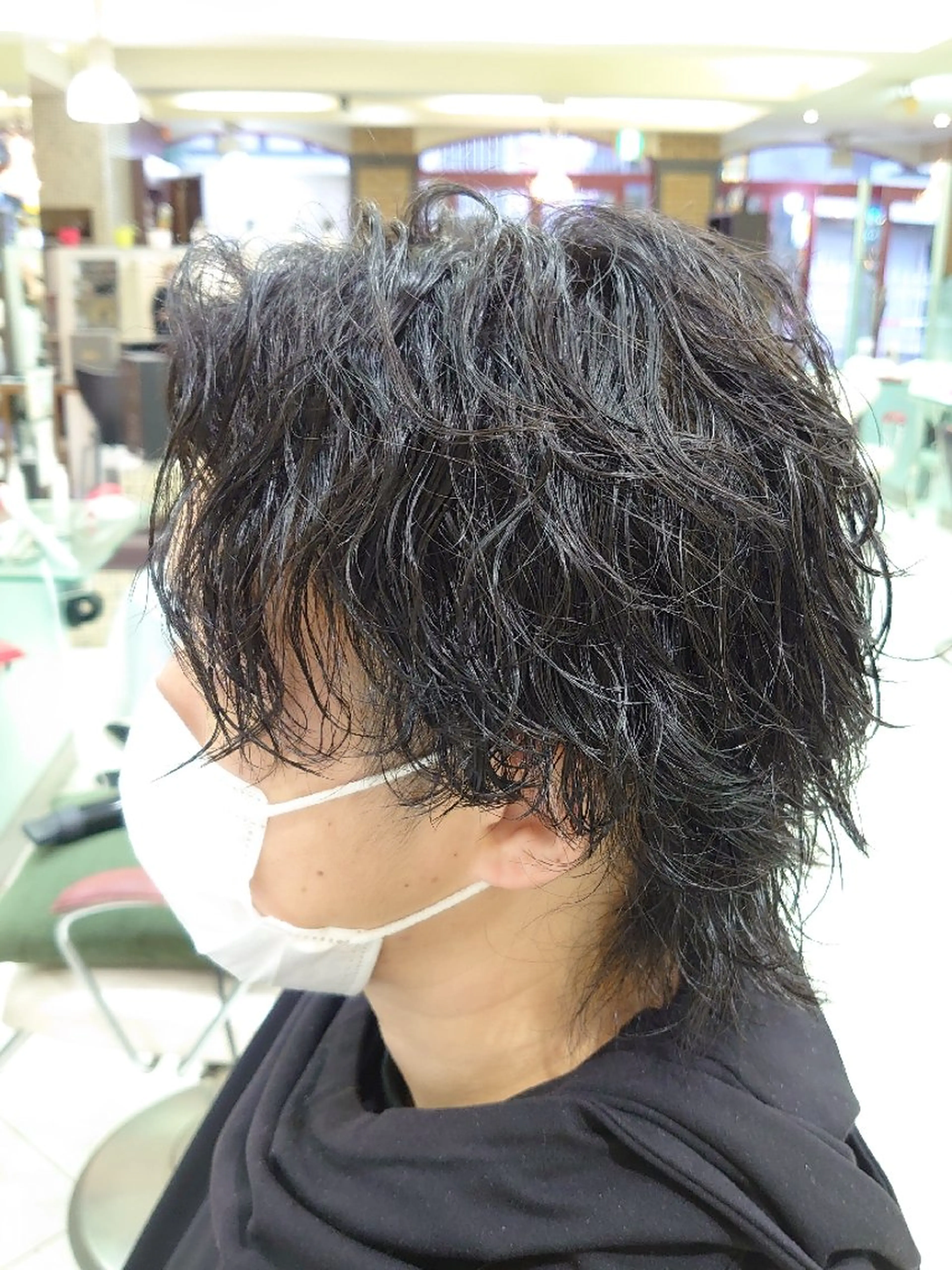 パーマ ミディアム ヘアアレンジ メンズ ミディアムパーマ メンズパーマ メンズウルフカット ウルフカット スパイラルパーマ 🐺一ノ瀬 凌 / デザインウルフ🐺のヘアスタイル