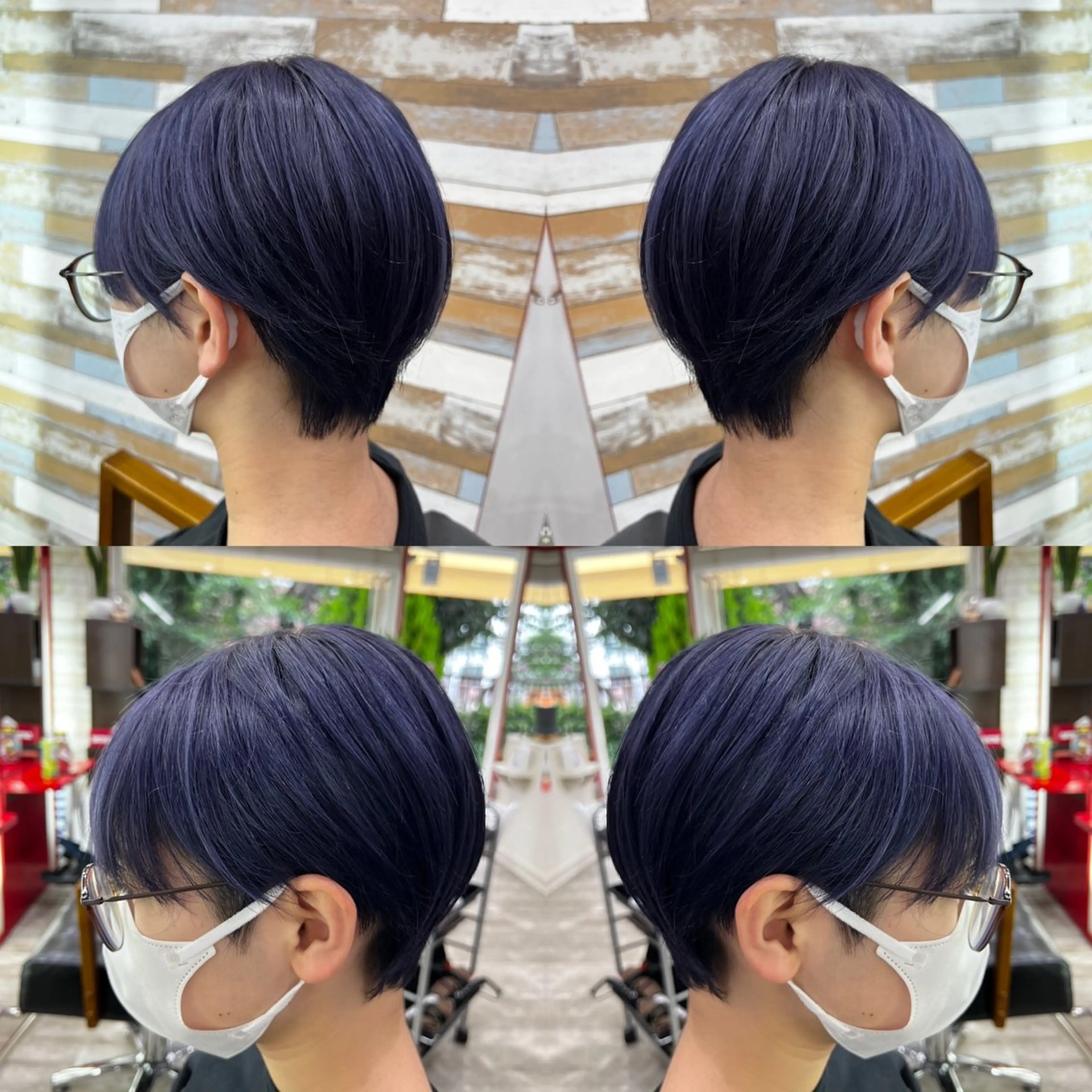ショート カラー カット ヘアカラー トリートメント "PEPPU "所属・派手髪、透明感カラー ショートヘアShinのヘアスタイル