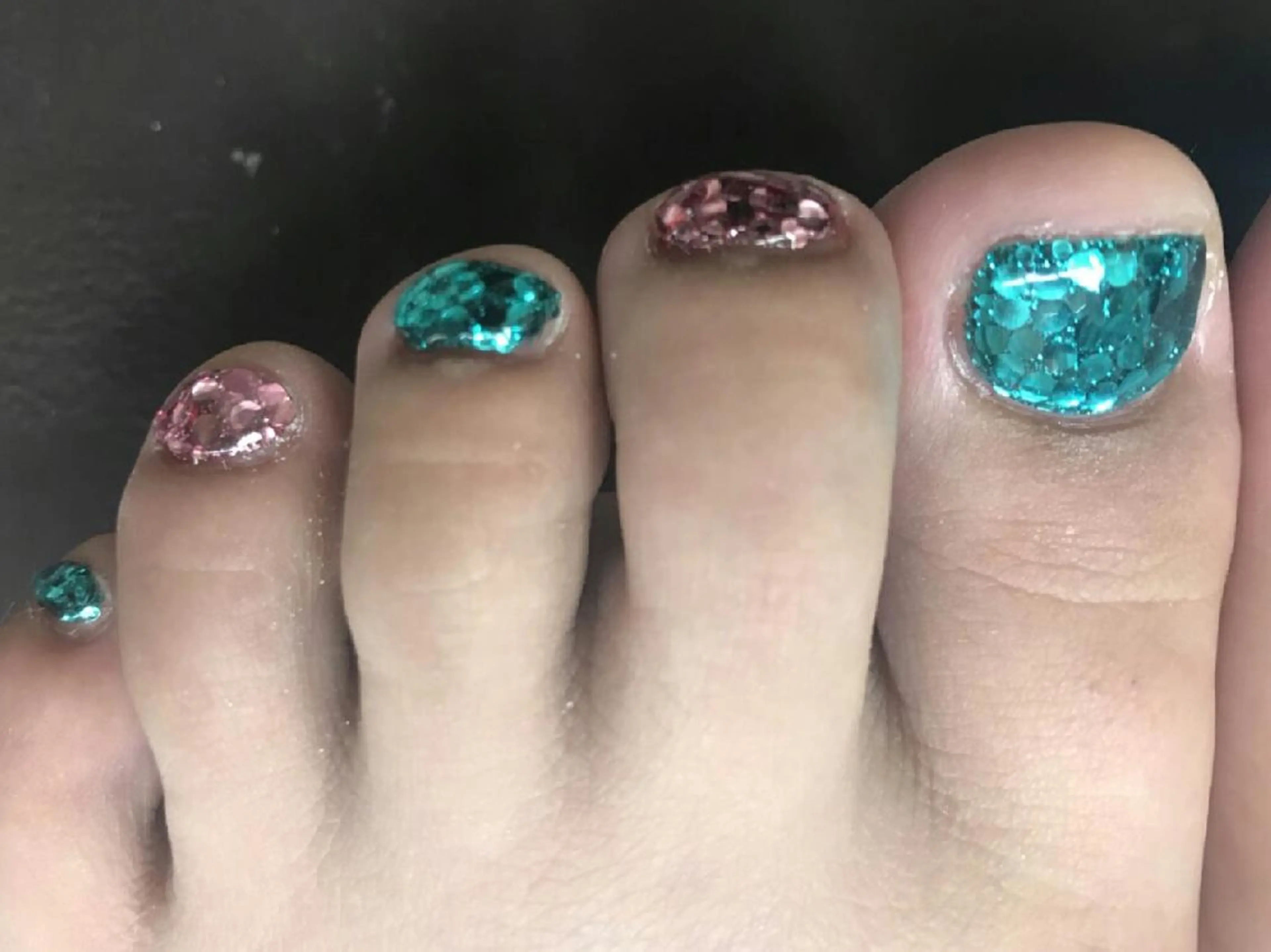 ネイル グリーン ラメ(グリッター) ピンク ネイルサロン ショコラのネイルデザイン