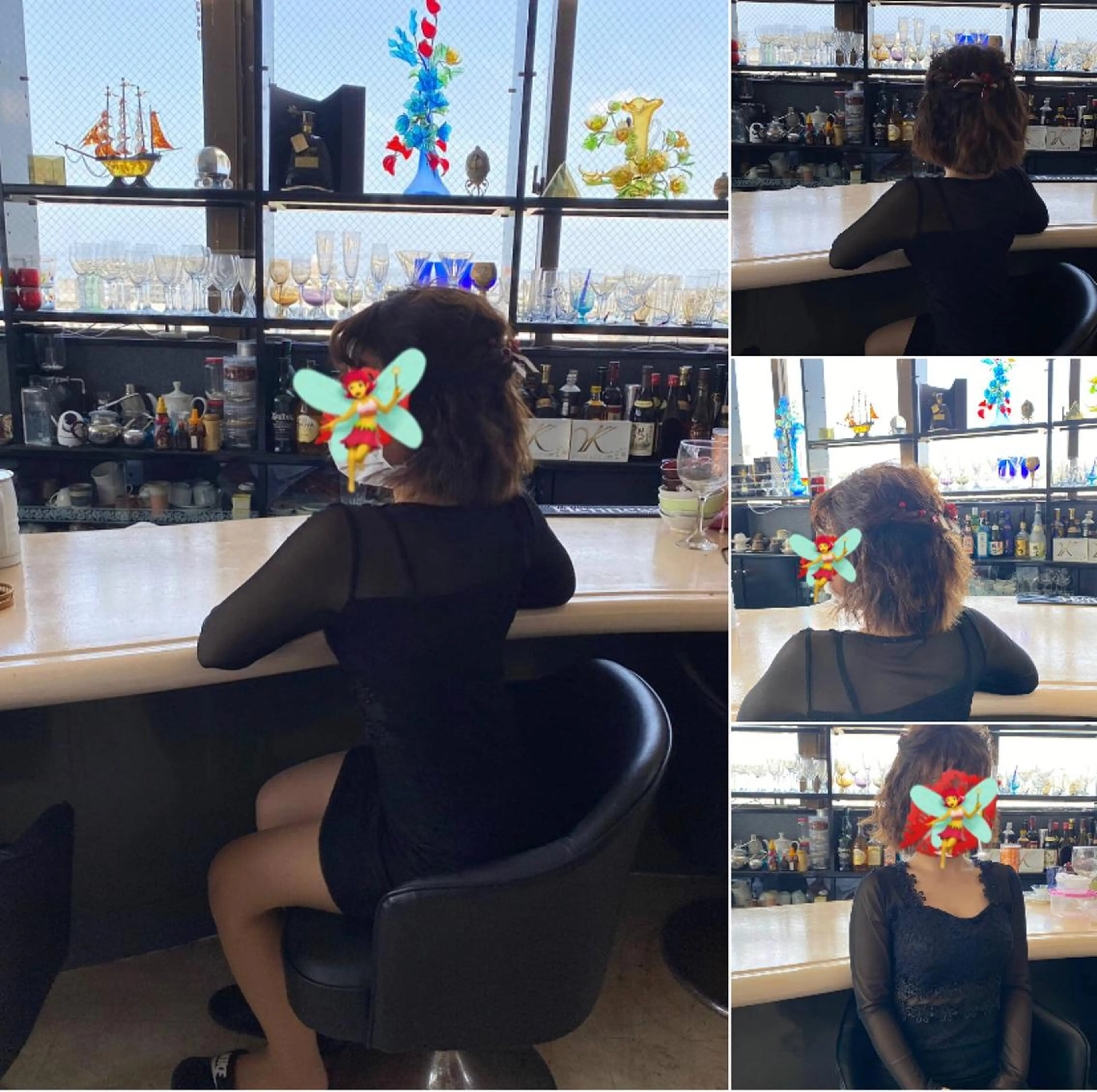 ミディアム カラー パーマ ヘアアレンジ ネイル マツエク・マツパ ハーフアップ 銀河 ティンガーラのヘアスタイル