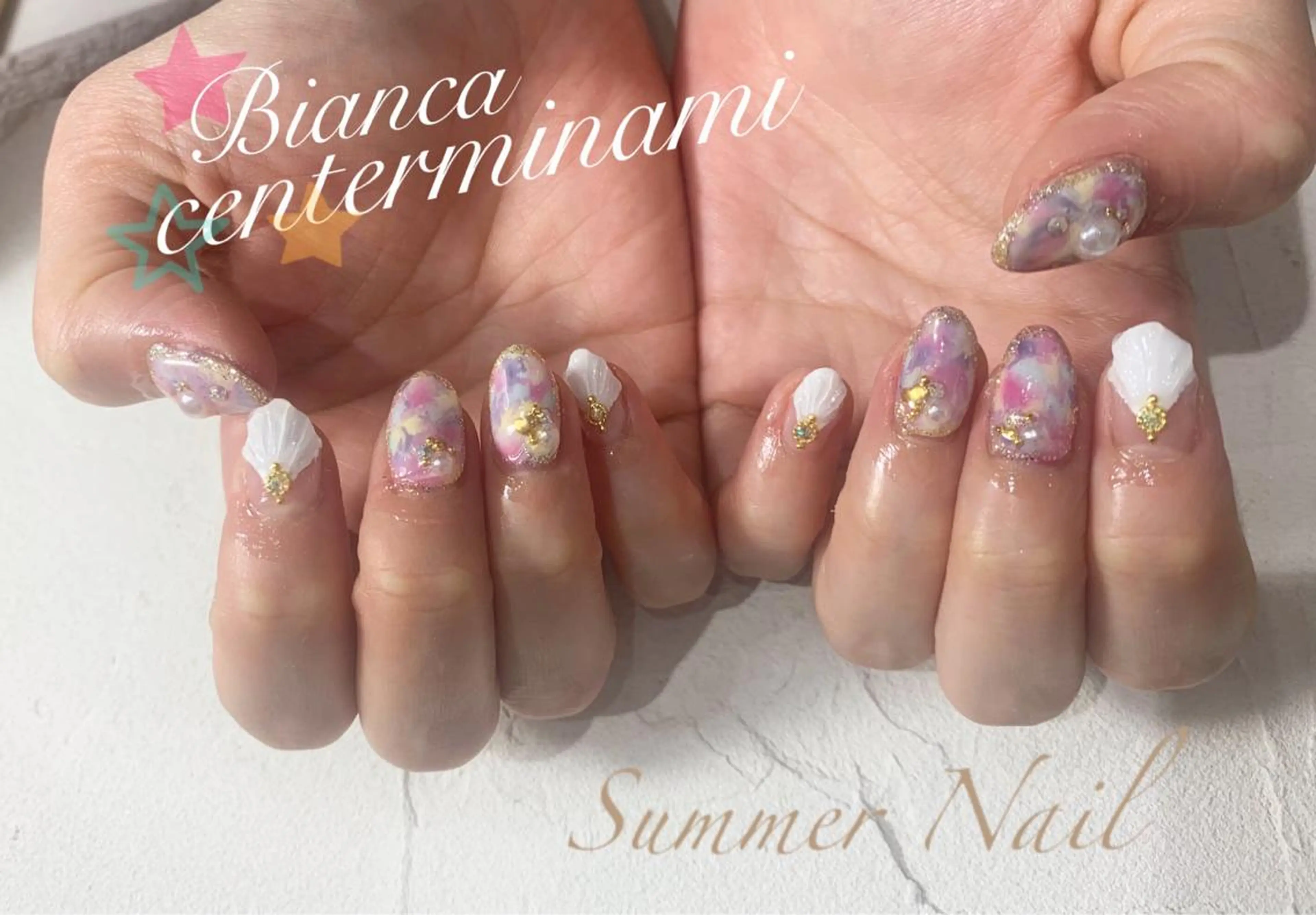 ネイル 持ち込み 夏ネイル ハンドネイル Bianca KIKUTIHARAのネイルデザイン