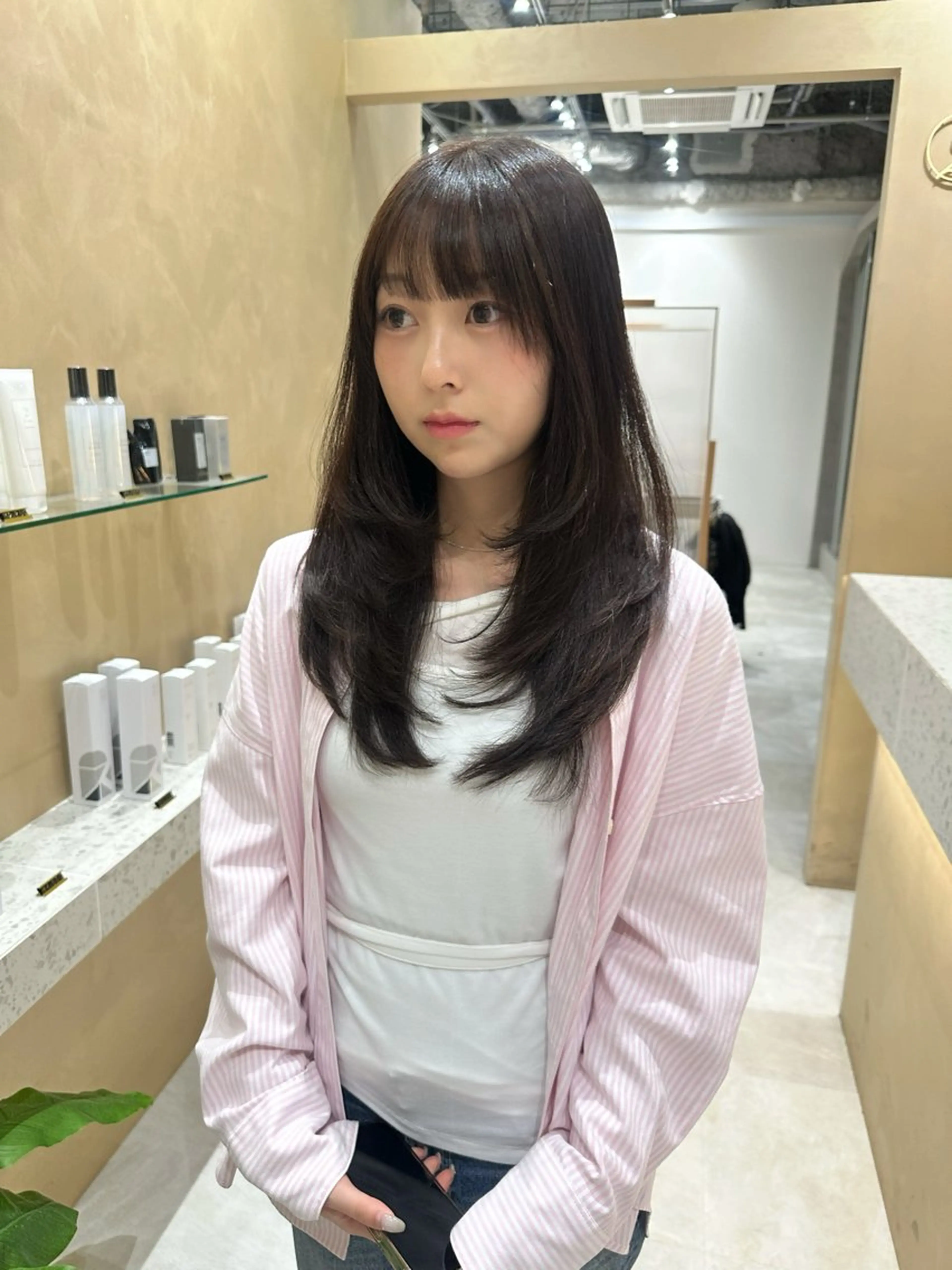 ロング カラー ハッシュカット 中韓style 💄🤍愛子🇨🇳のヘアスタイル