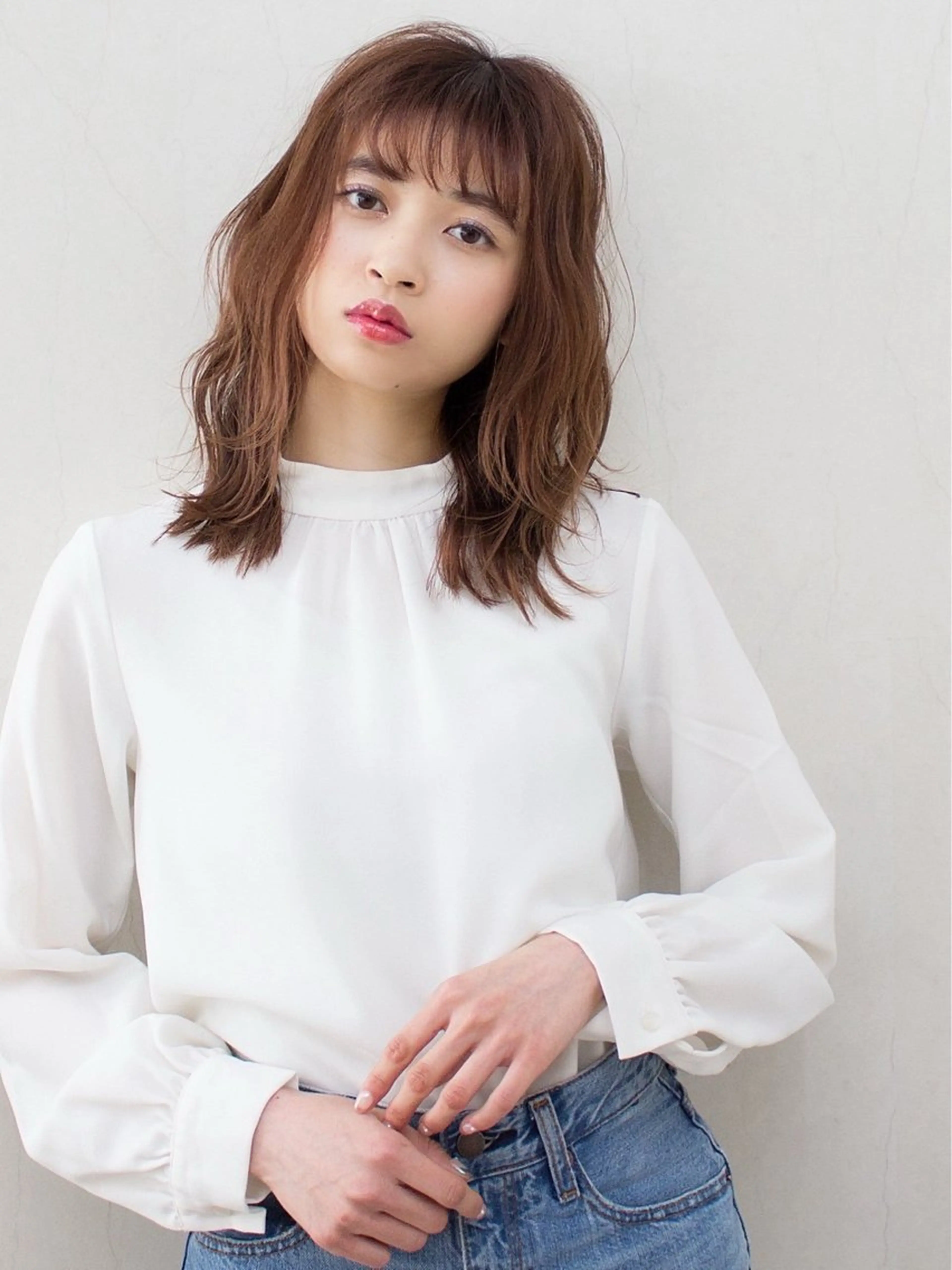 ミディアム カラー カット ヘアカラー レベンス田町 西谷悠のヘアスタイル