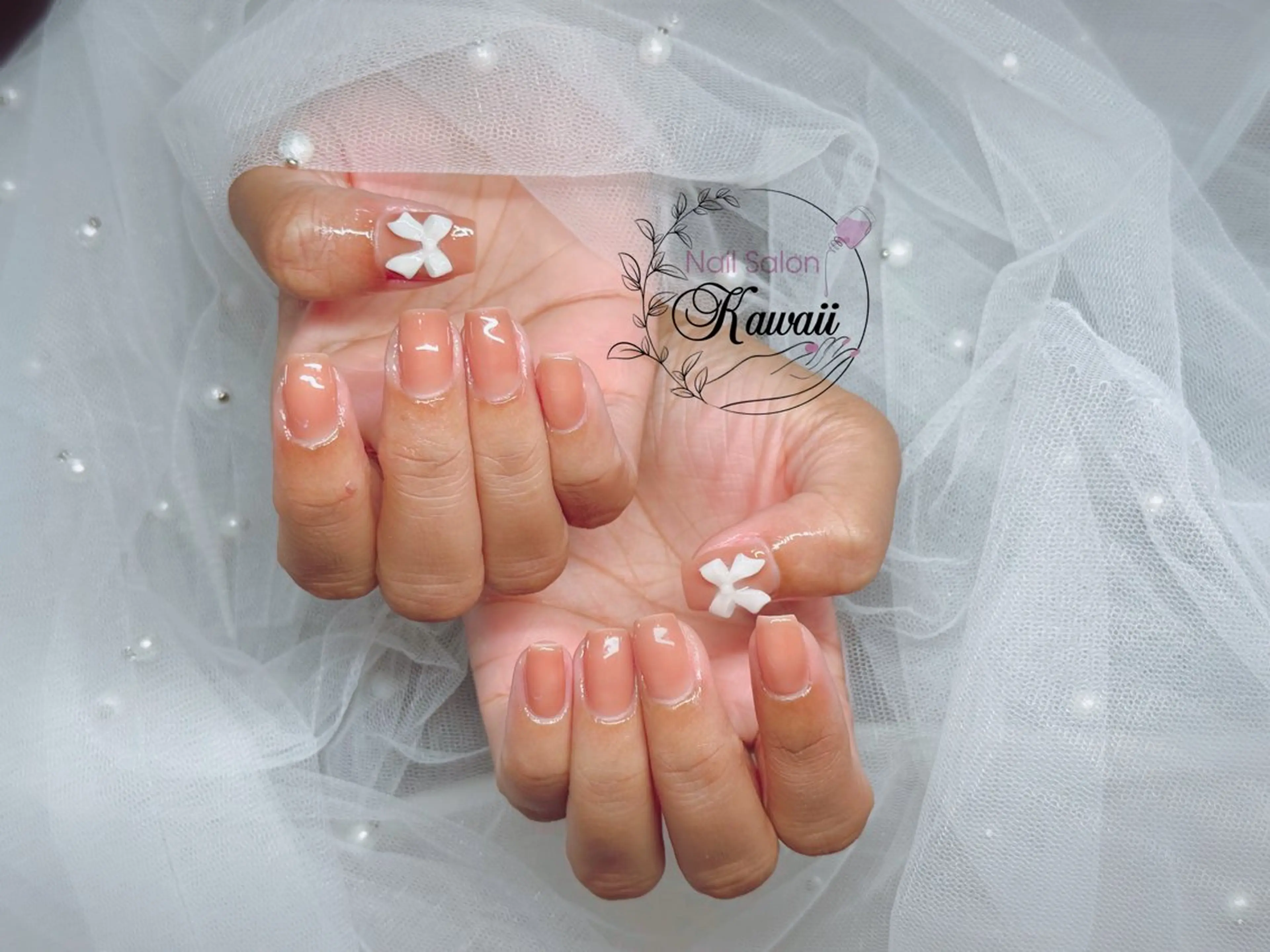 ネイル アートネイル 長さ出し フットネイル フレンチネイル ジェルネイル ハンドネイル Kawaii Nail Salon所属・Kawaii-jp Tomisatoのネイルデザイン