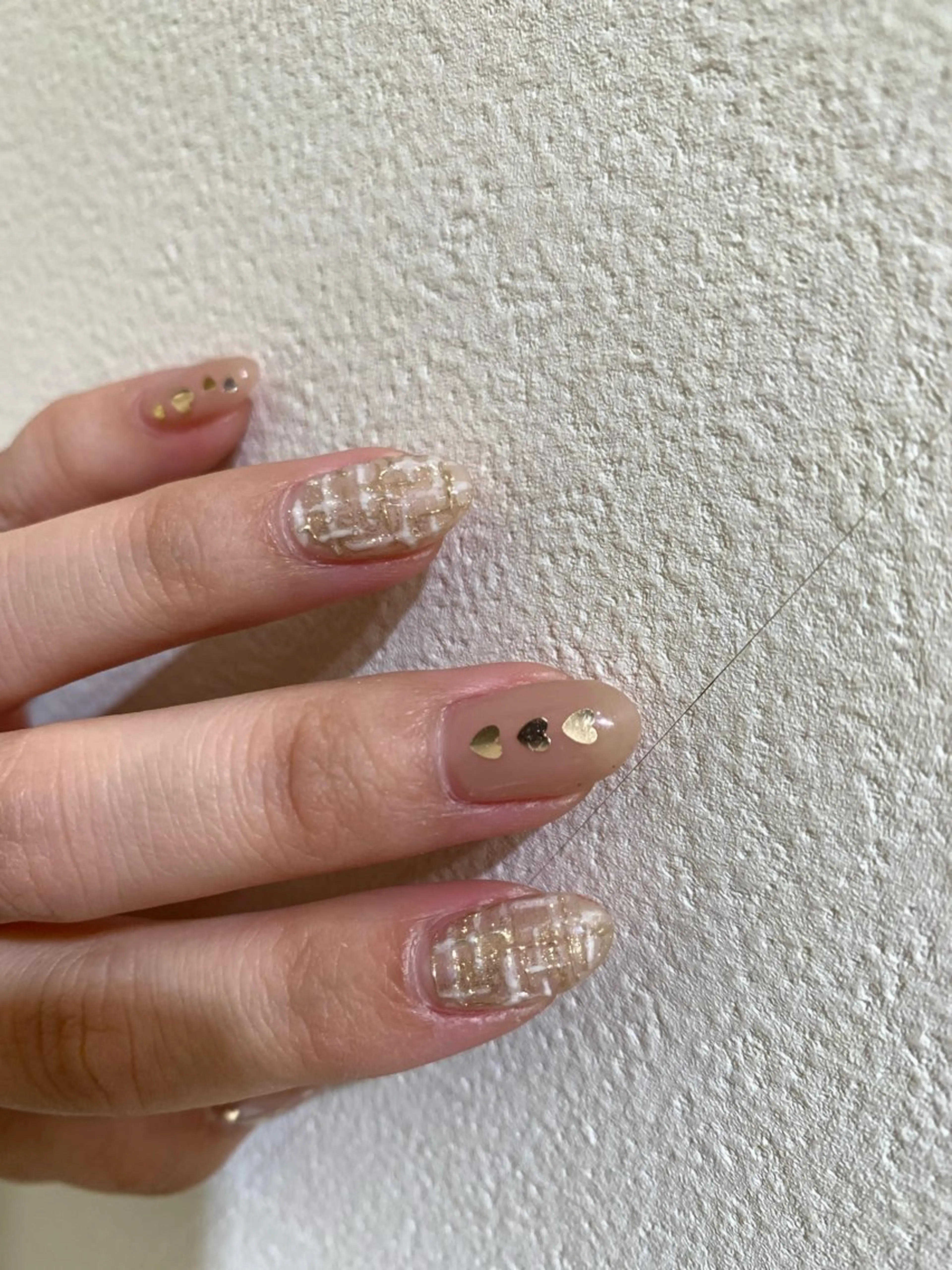 ネイル ハート ツイードネイル nailAVANCE akariのネイルデザイン
