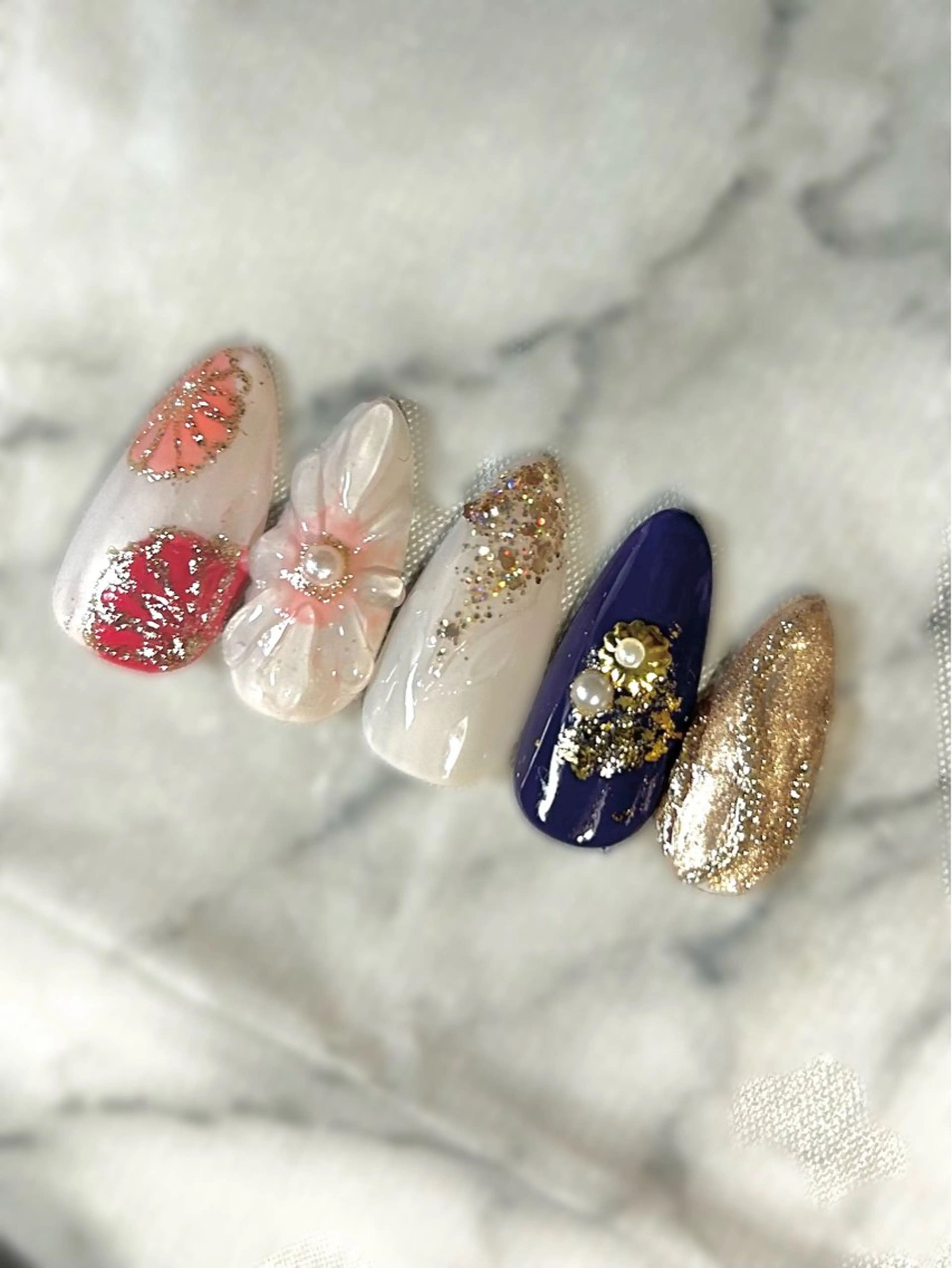 ネイル 成人式 長さ出し専門HALE NAIL さとうのネイルデザイン