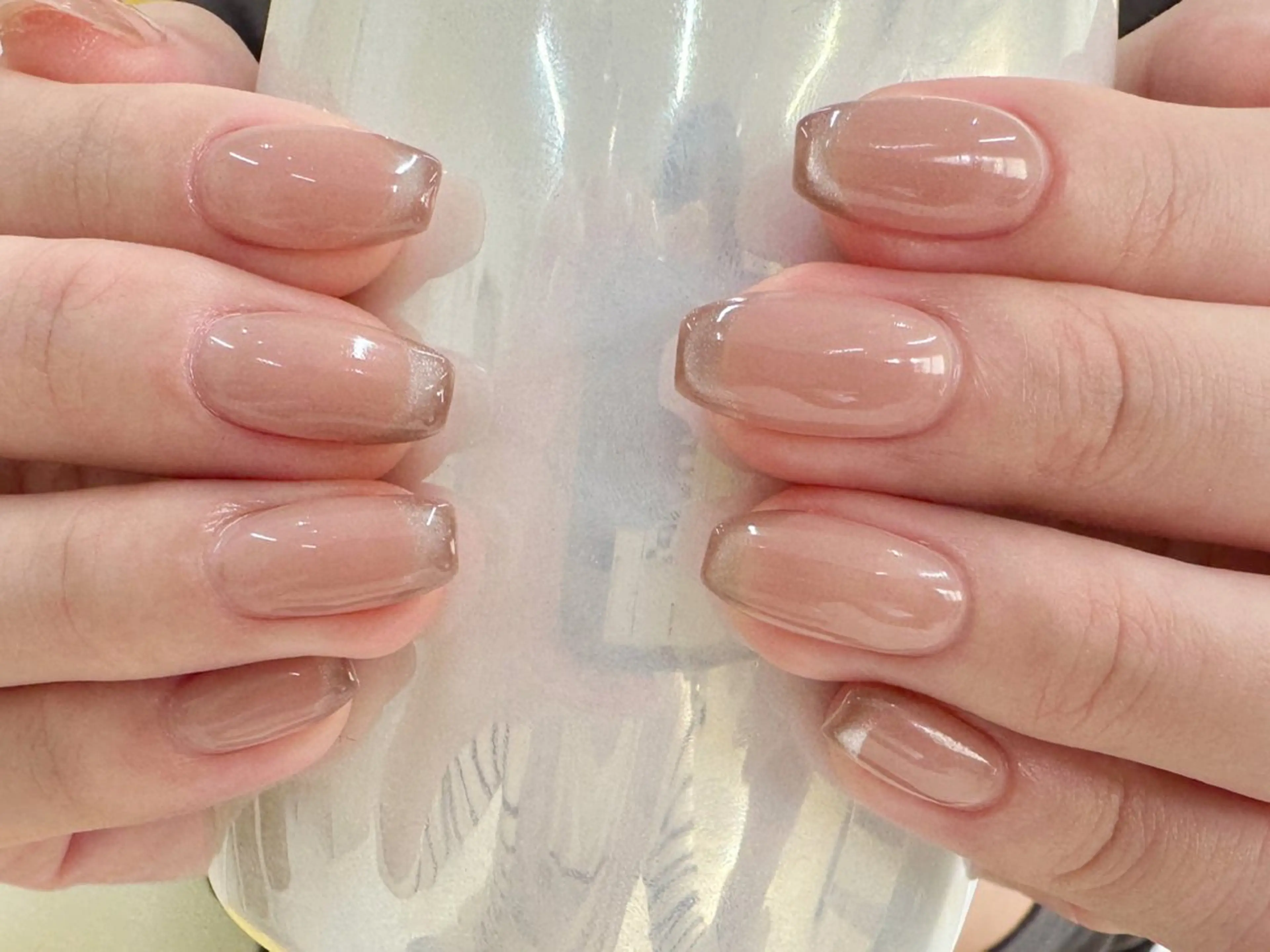 ネイル フレンチネイル キラキラネイル 韓国ネイル マグネットネイル ピンク LE REVE nailsalonのネイルデザイン