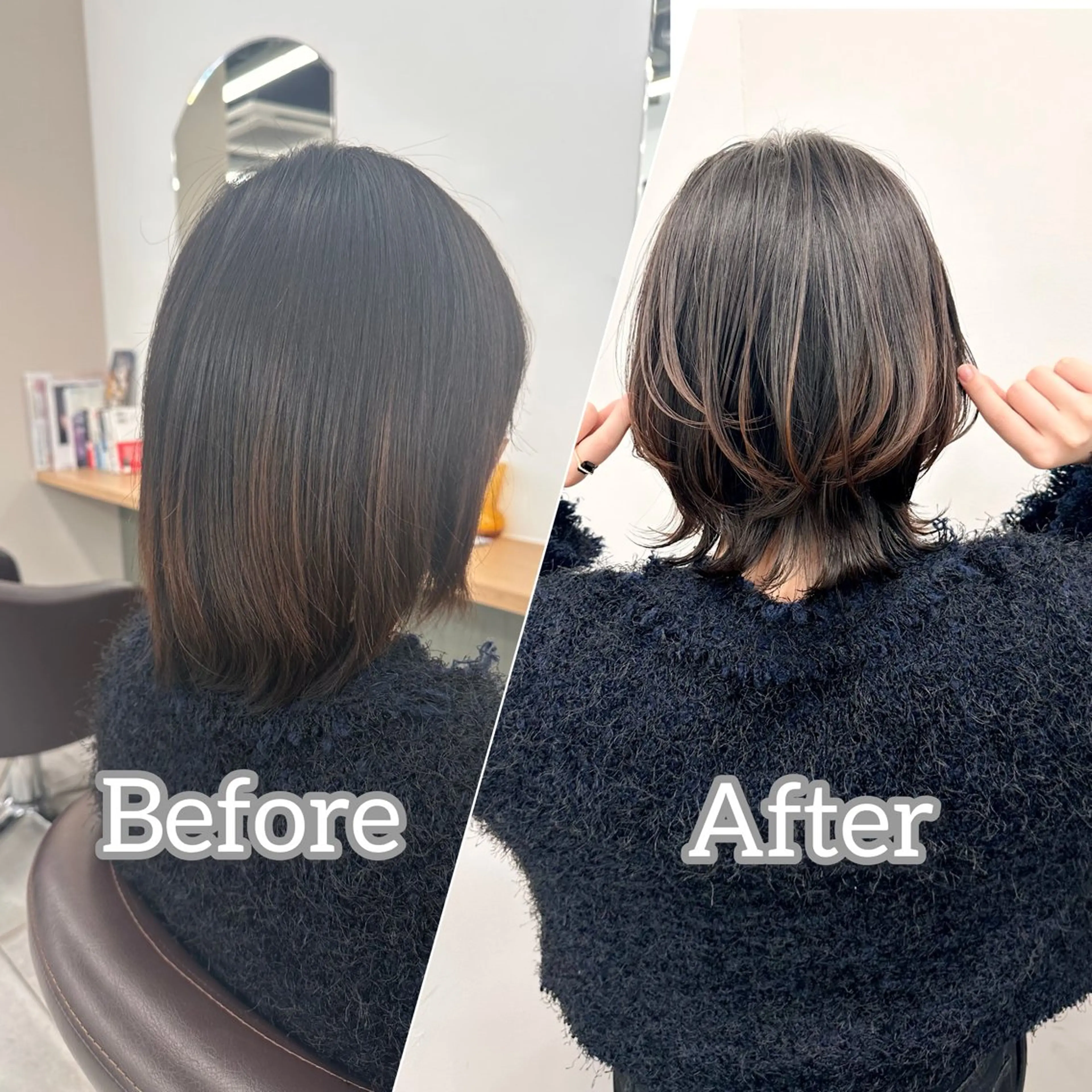 ミディアム カラー カット ヘアカラー トリートメント ブリーチなし/レイヤ ー特化🌈Tommyのヘアスタイル