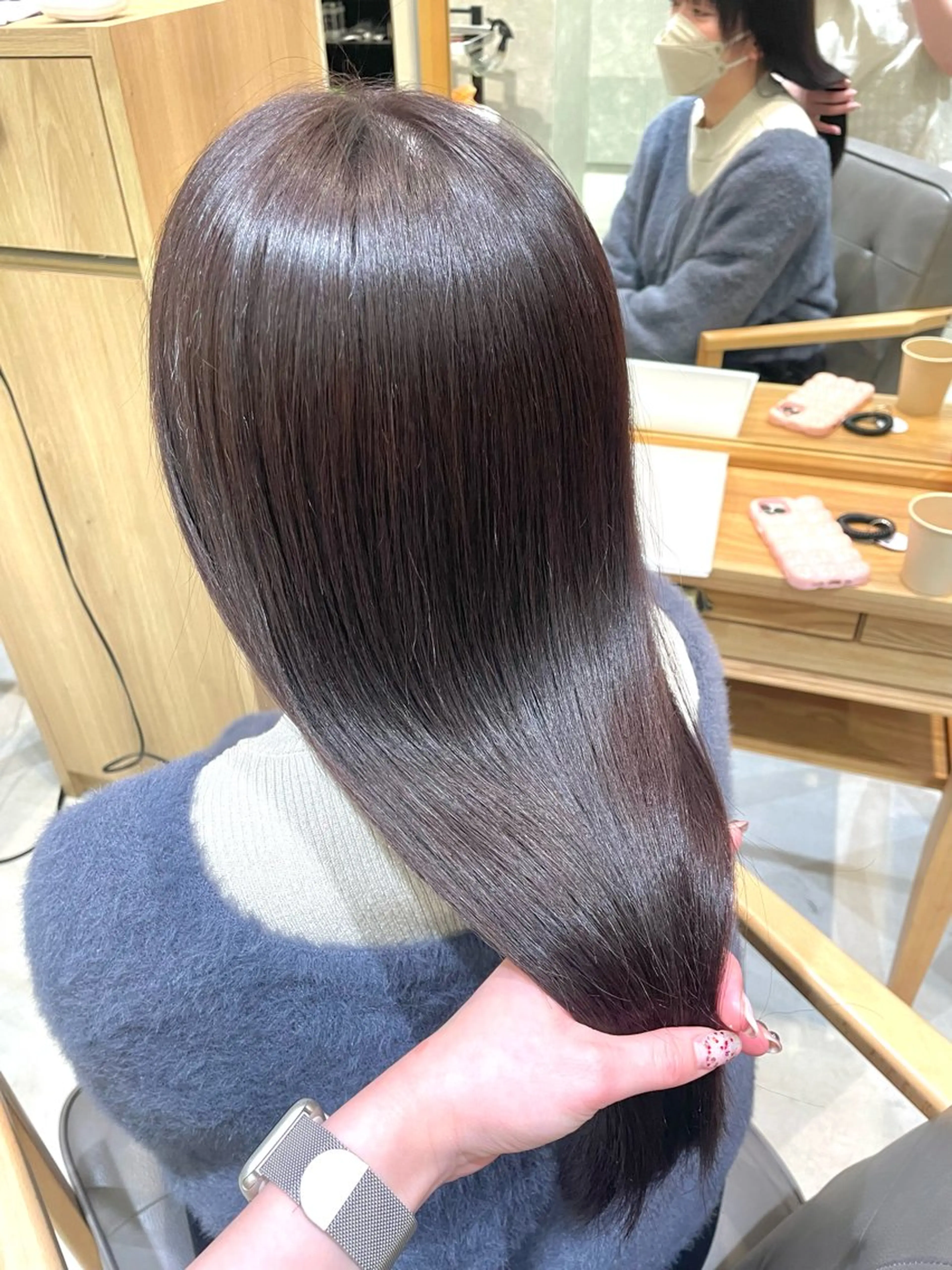 カット+質感再整カラー+炭酸+トリートメントの写真