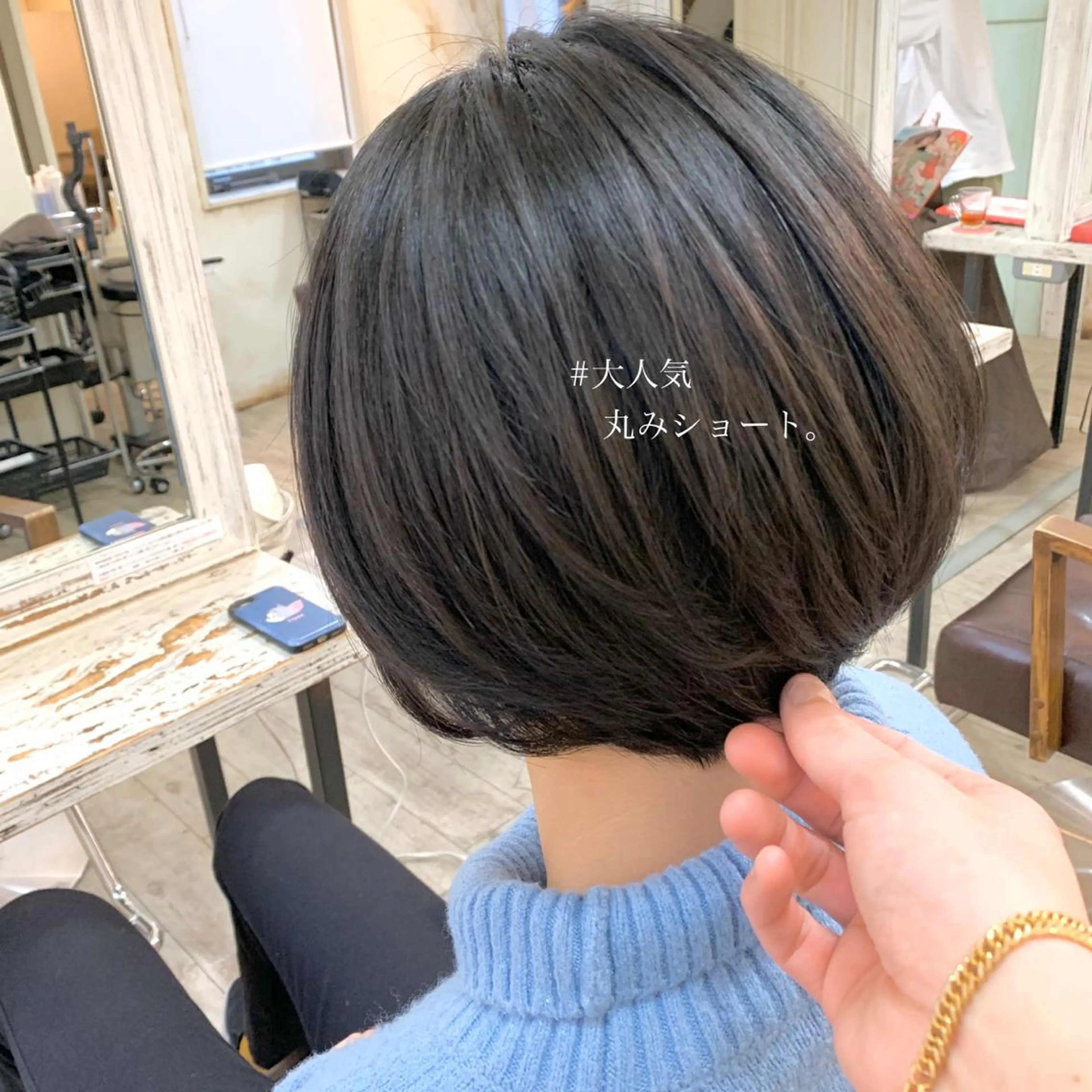 ショート カラー グレージュ ボブ ショートヘア 小顔カット ◆感動口コミ/最小顔 理論カット◆森口 峻のヘアスタイル