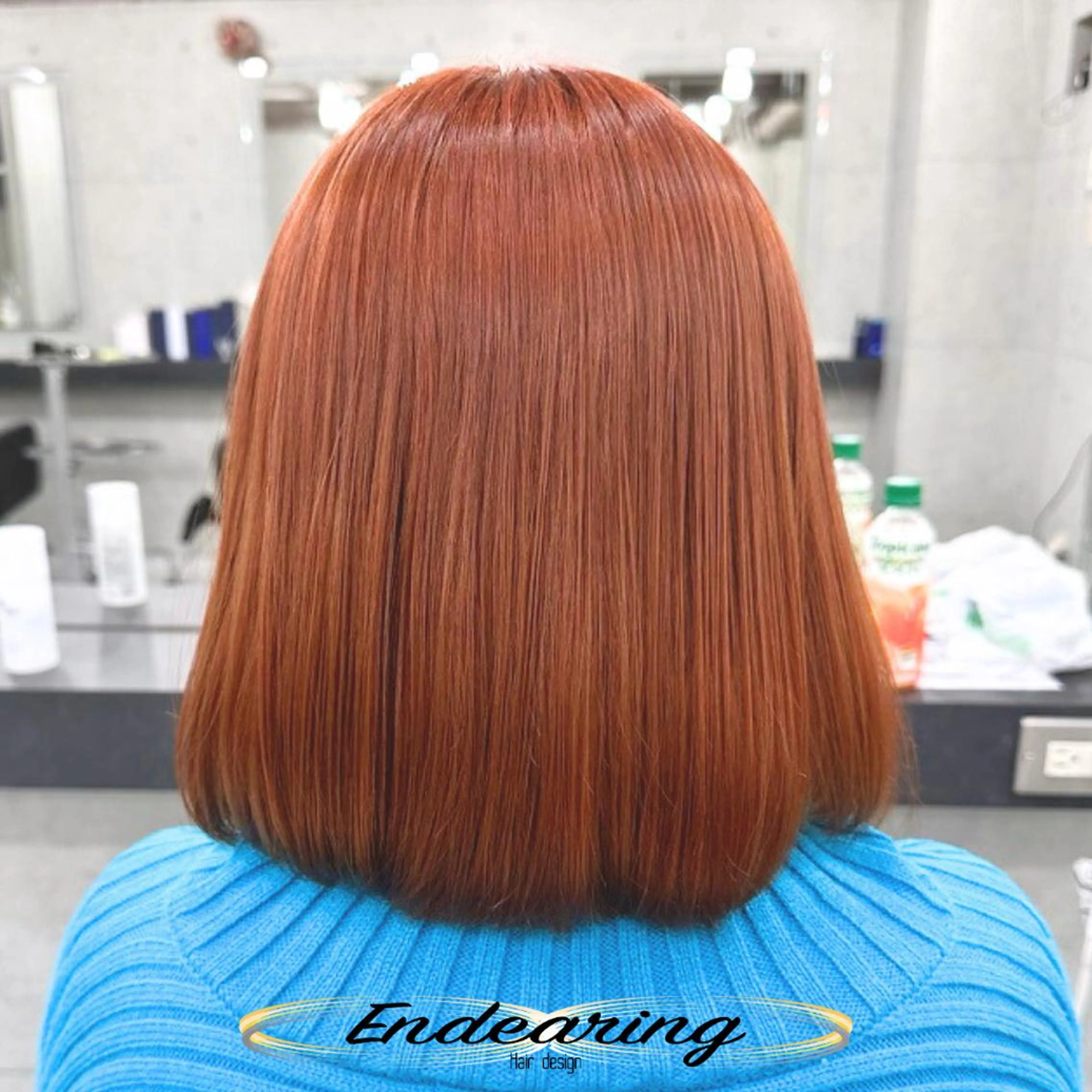 カラー ブリーチ オレンジ ボブ ヘアカラー 柳田 怜那/銀座 Endearingのヘアスタイル