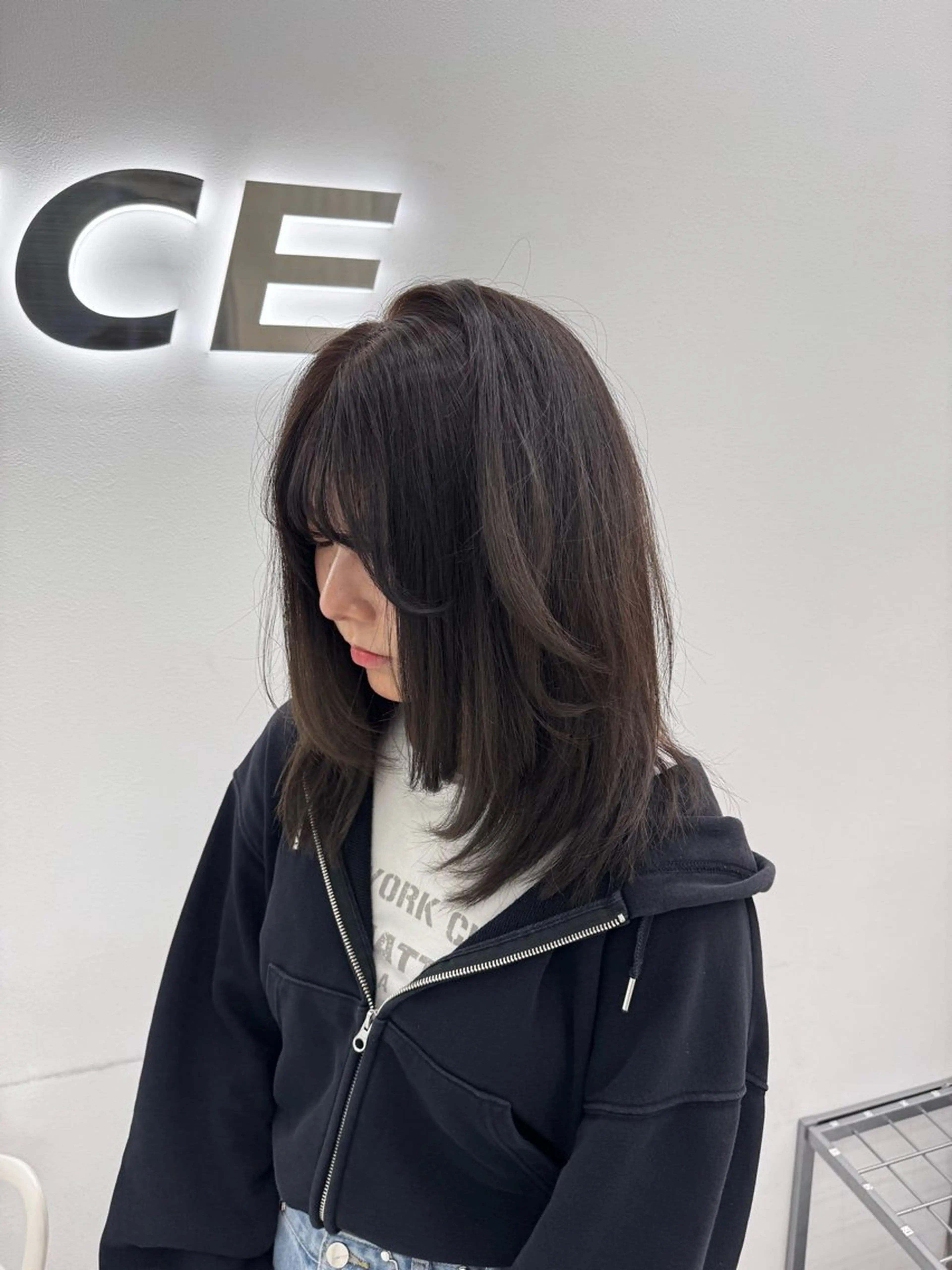 ミディアム カット ヘアカラー トリートメント GO TODAY 原宿Verno店所属・韓国系支持率No.1 レイヤー特化/きょうのヘアスタイル