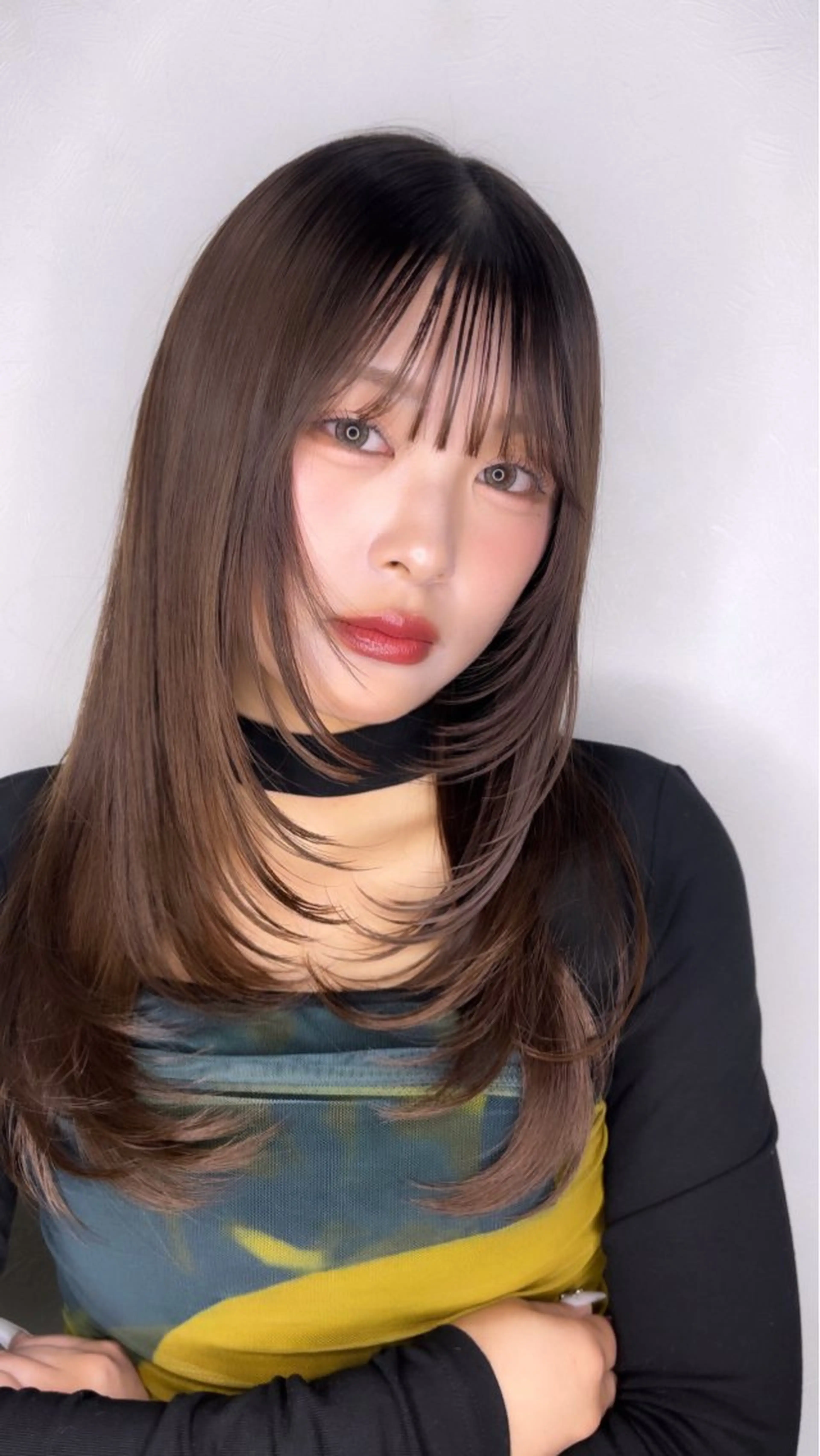 セミロング カット ヘアカラー トリートメント 剣持友希/高崎 ifh iizukaのヘアスタイル