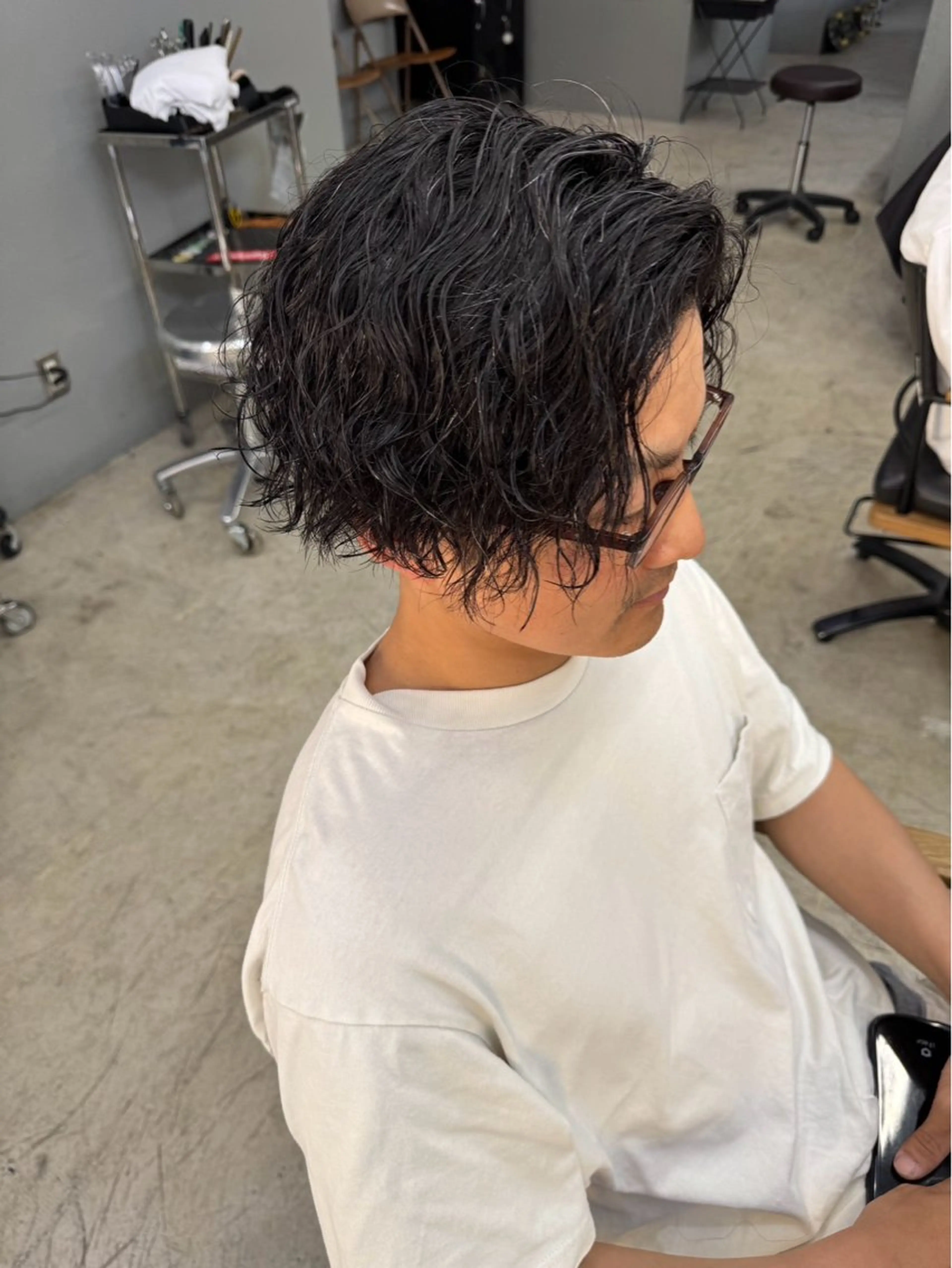 ミディアム ヘアアレンジ メンズ カット パーマ メンズ専門サロン wokeのヘアスタイル