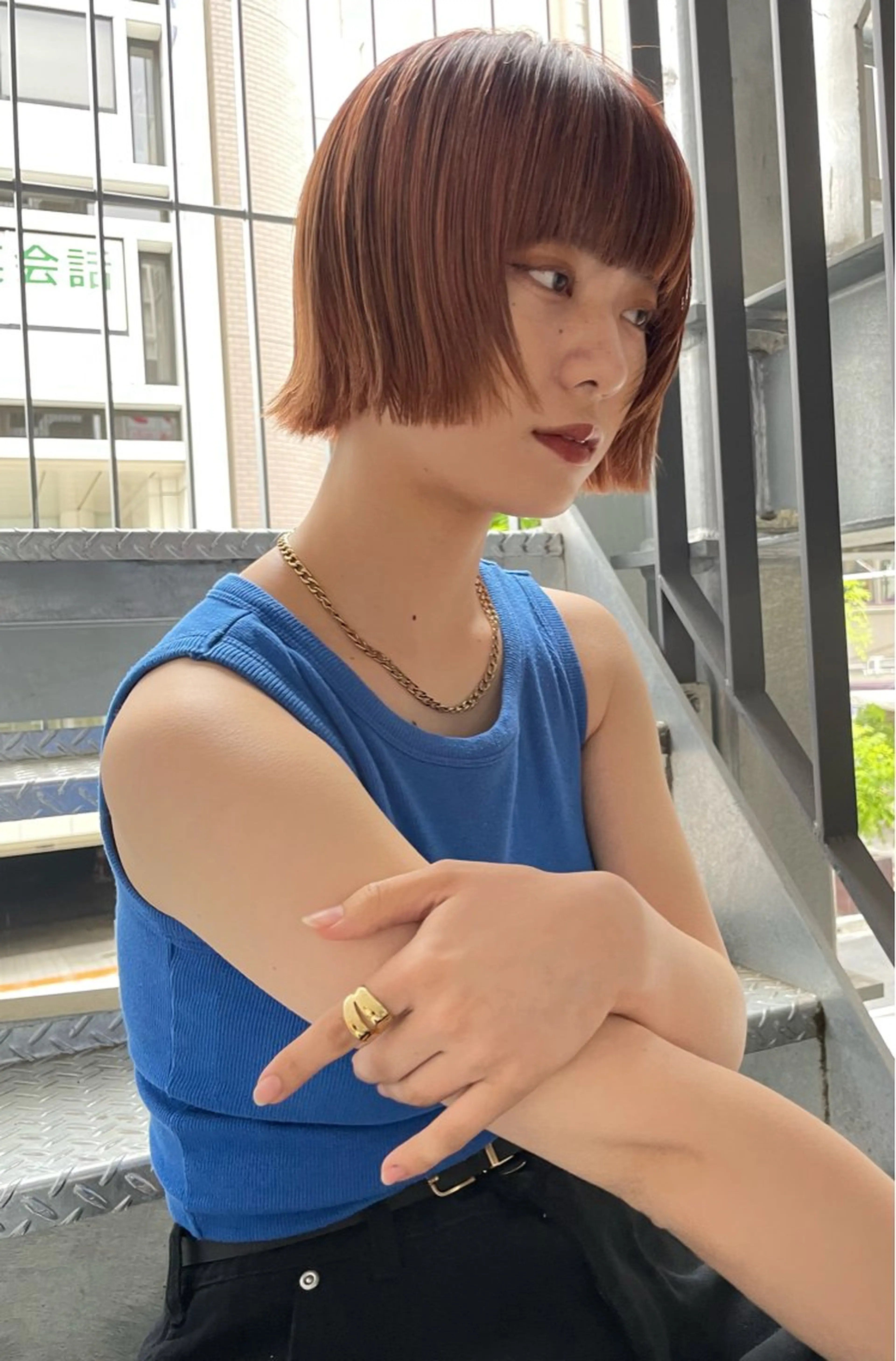 ショート ボブ 外ハネヘア カット ヘアカラー くどうももか 浦和　ショート　ボブのヘアスタイル
