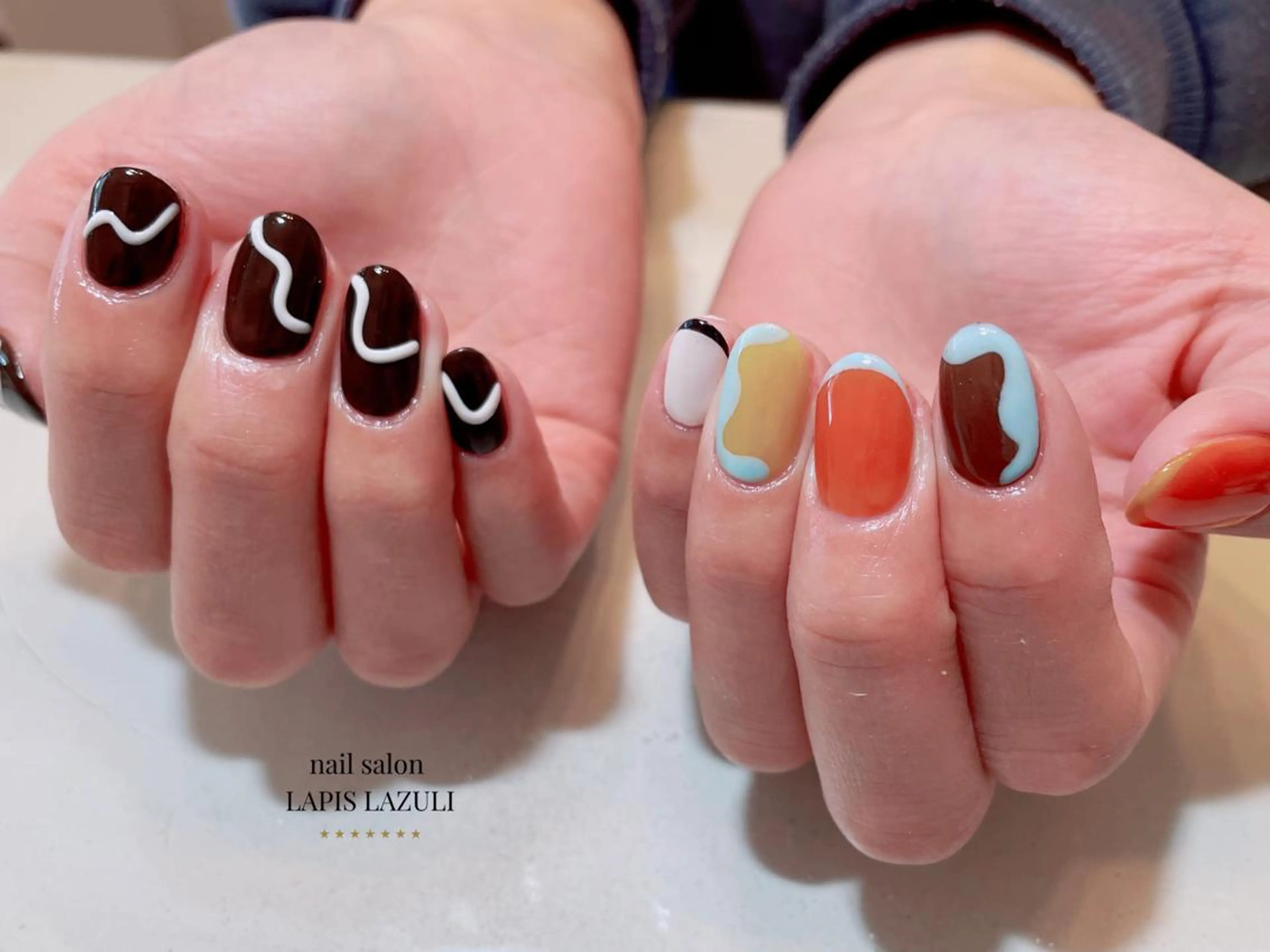 ネイル ジェルネイル マットネイル ミラーネイル ニュアンスネイル オフィスネイル ハンドネイル nail salon ラピスラズリのネイルデザイン