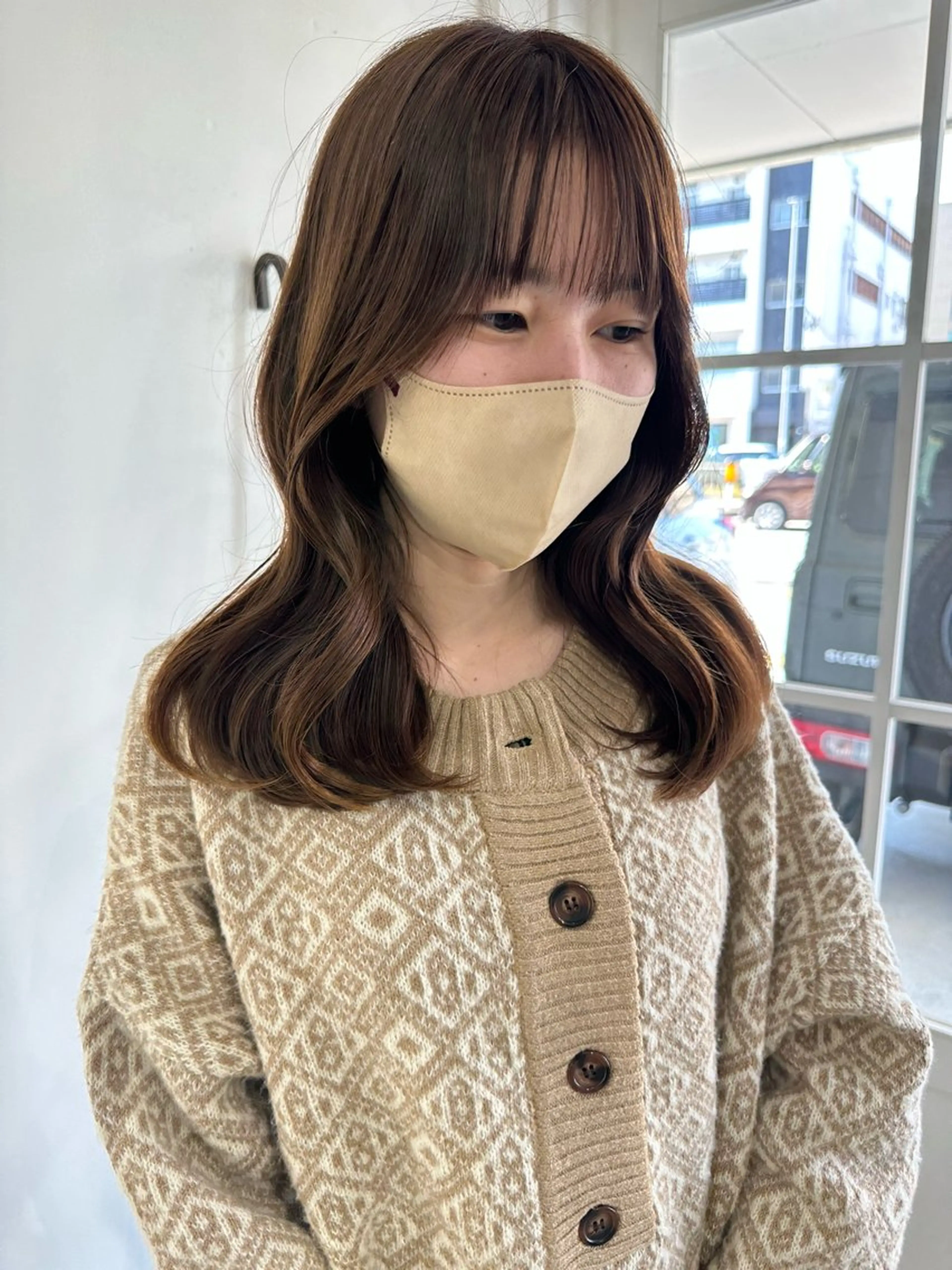 ロング カラー ベージュカラー カット ヘアカラー 鳴海 稜真のヘアスタイル